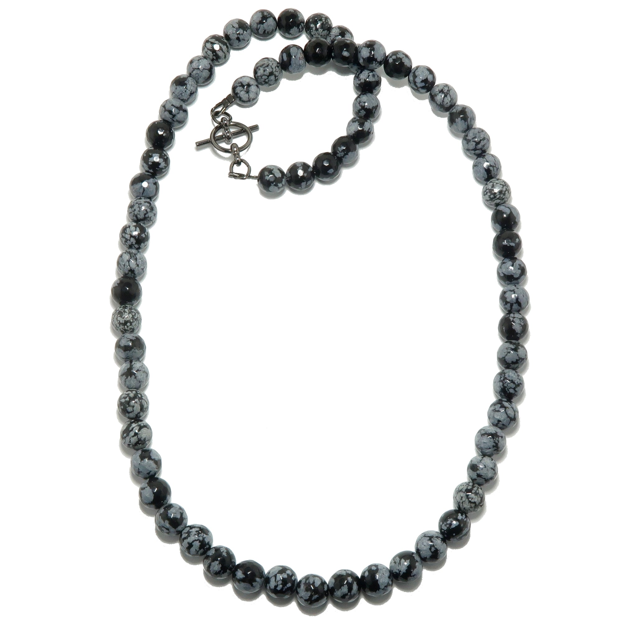 Snowflake Obsidian Necklace Ode to Winter Faceted Gem