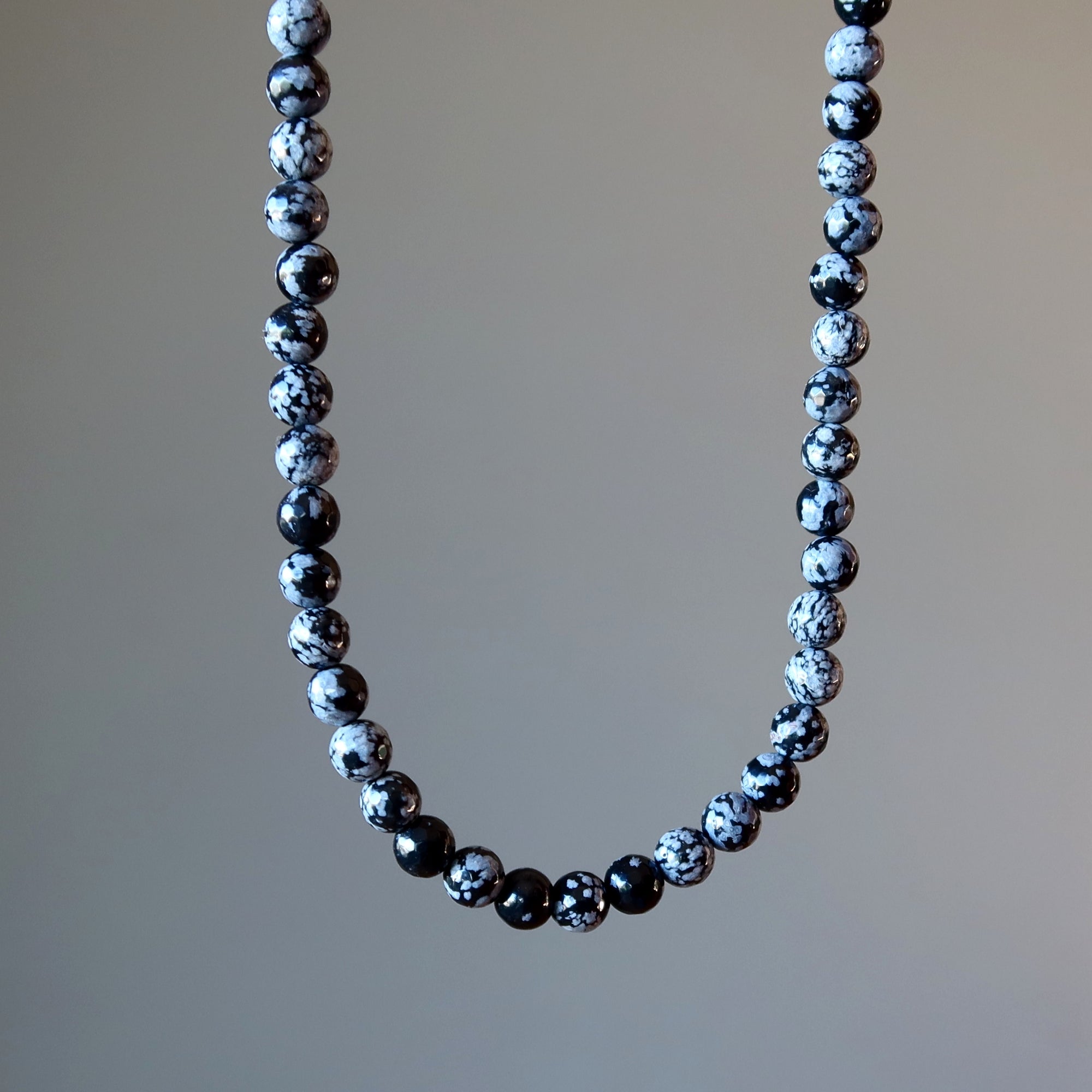Snowflake Obsidian Necklace Ode to Winter Faceted Gem