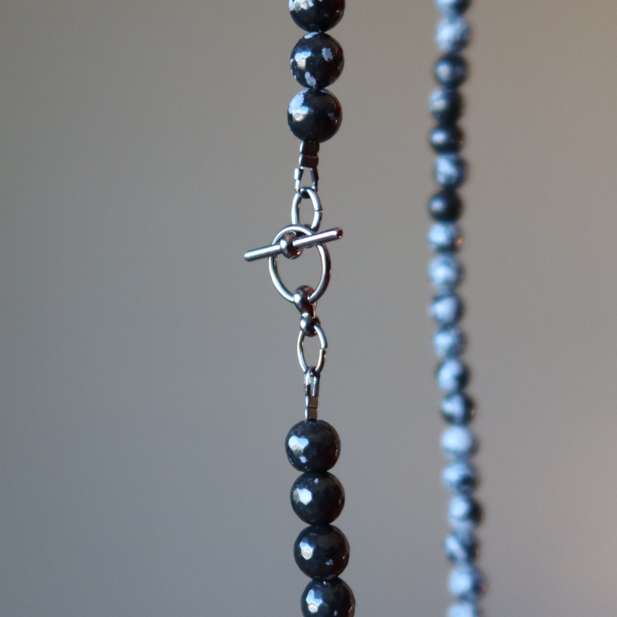 Snowflake Obsidian Necklace Ode to Winter Faceted Gem