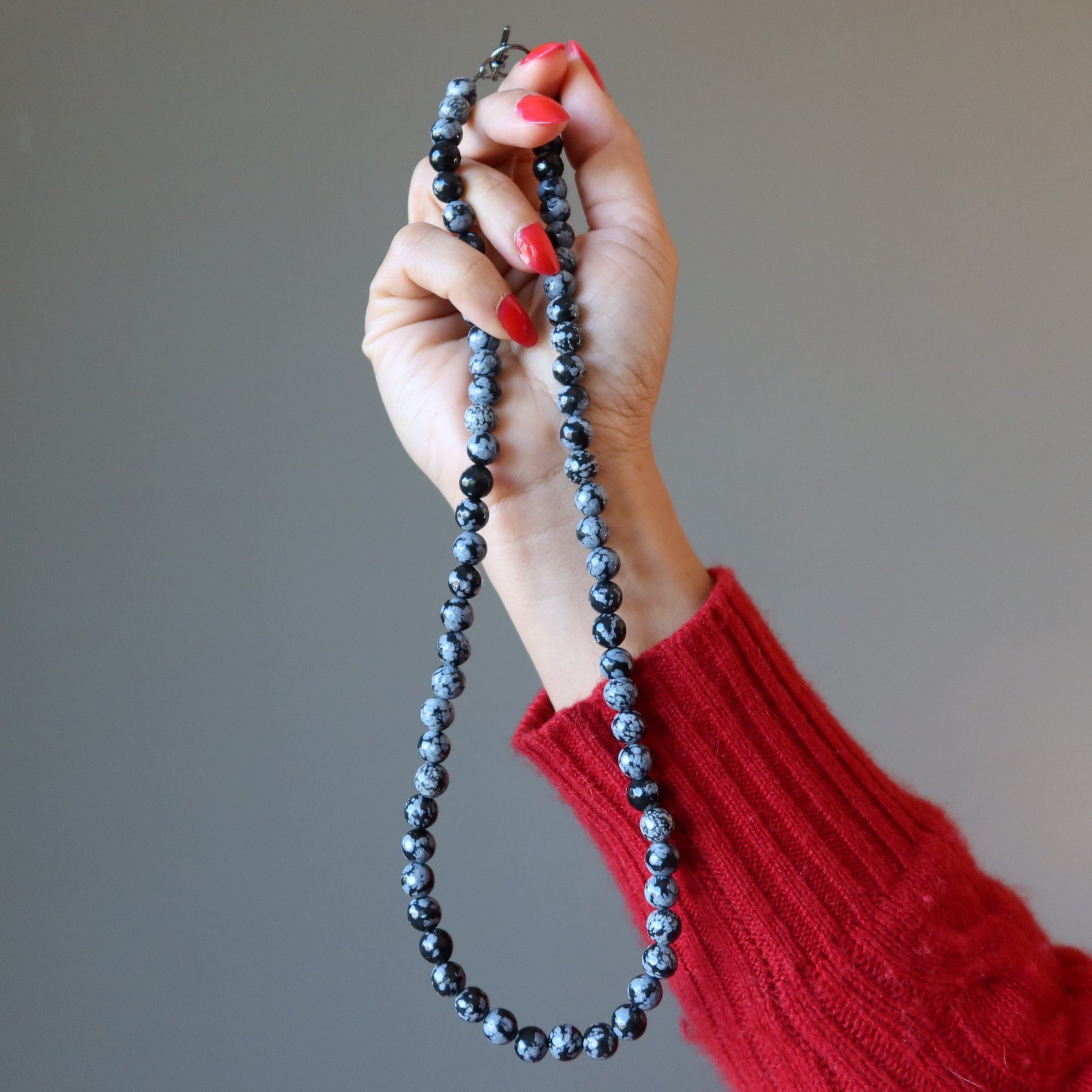 Snowflake Obsidian Necklace Ode to Winter Faceted Gem