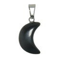 Schwarzer Obsidian Anhänger Halbmond Neumond Silber