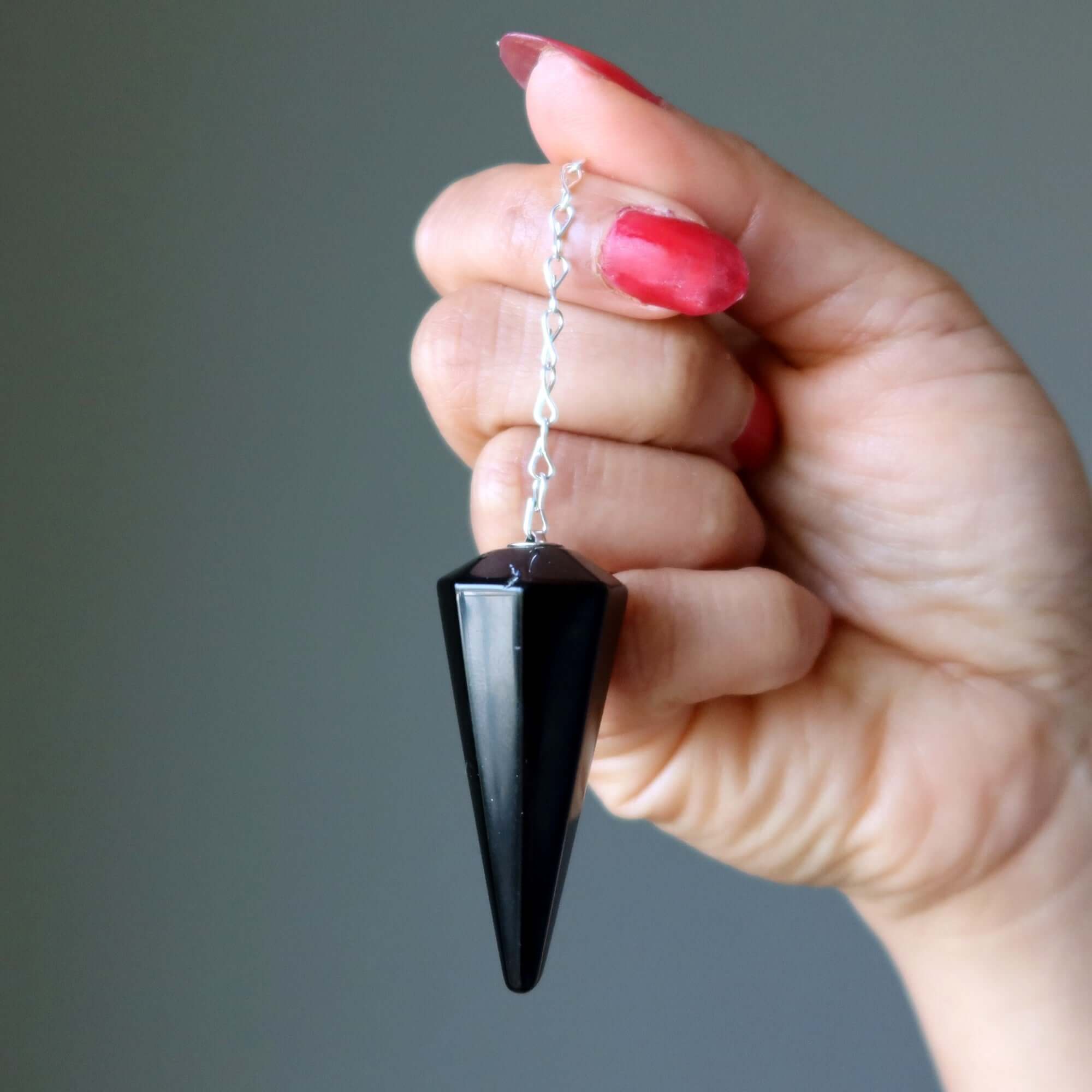 Pendentif en obsidienne noire Protection mentale profonde