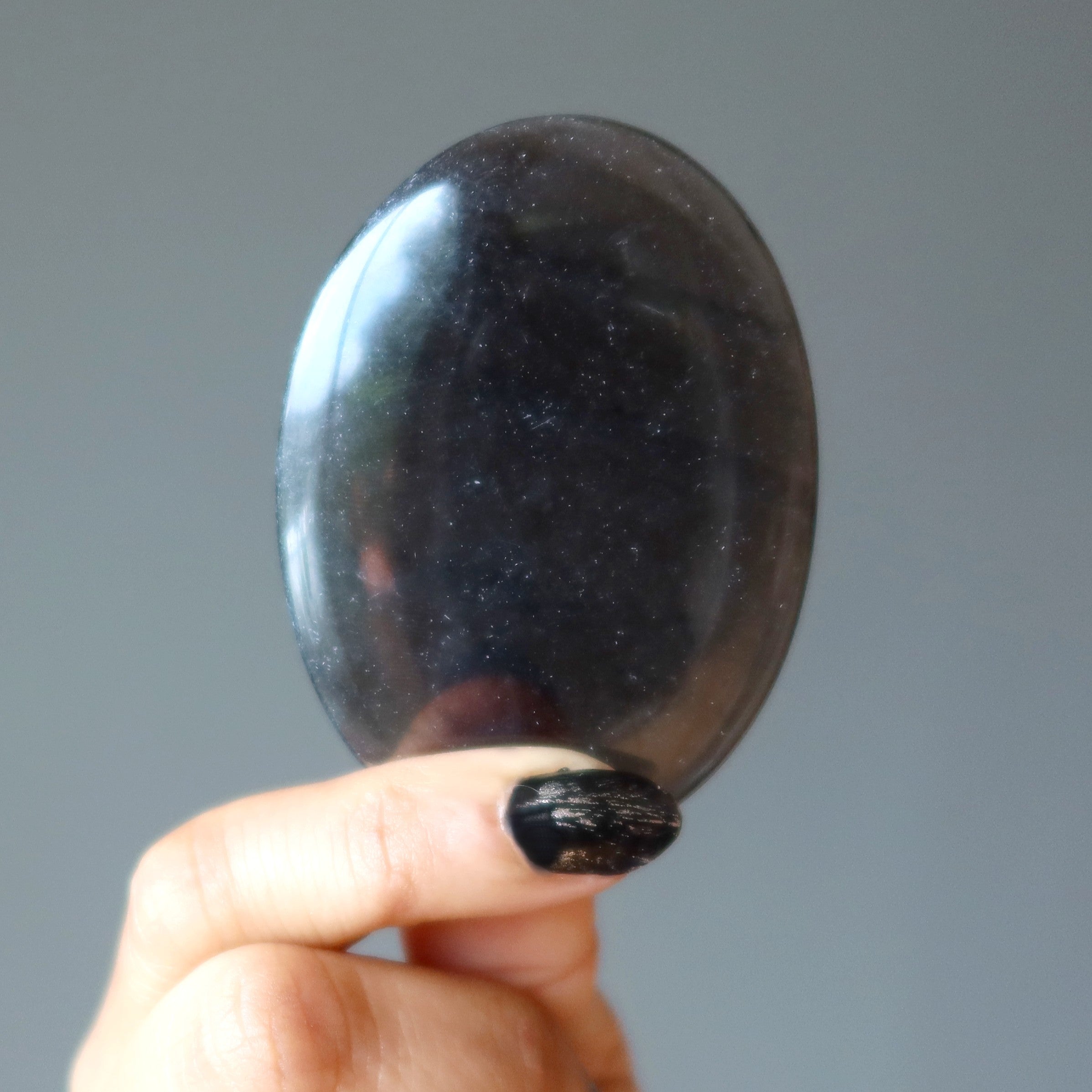Midnight Lace Obsidian Palm Stone Worry Buster