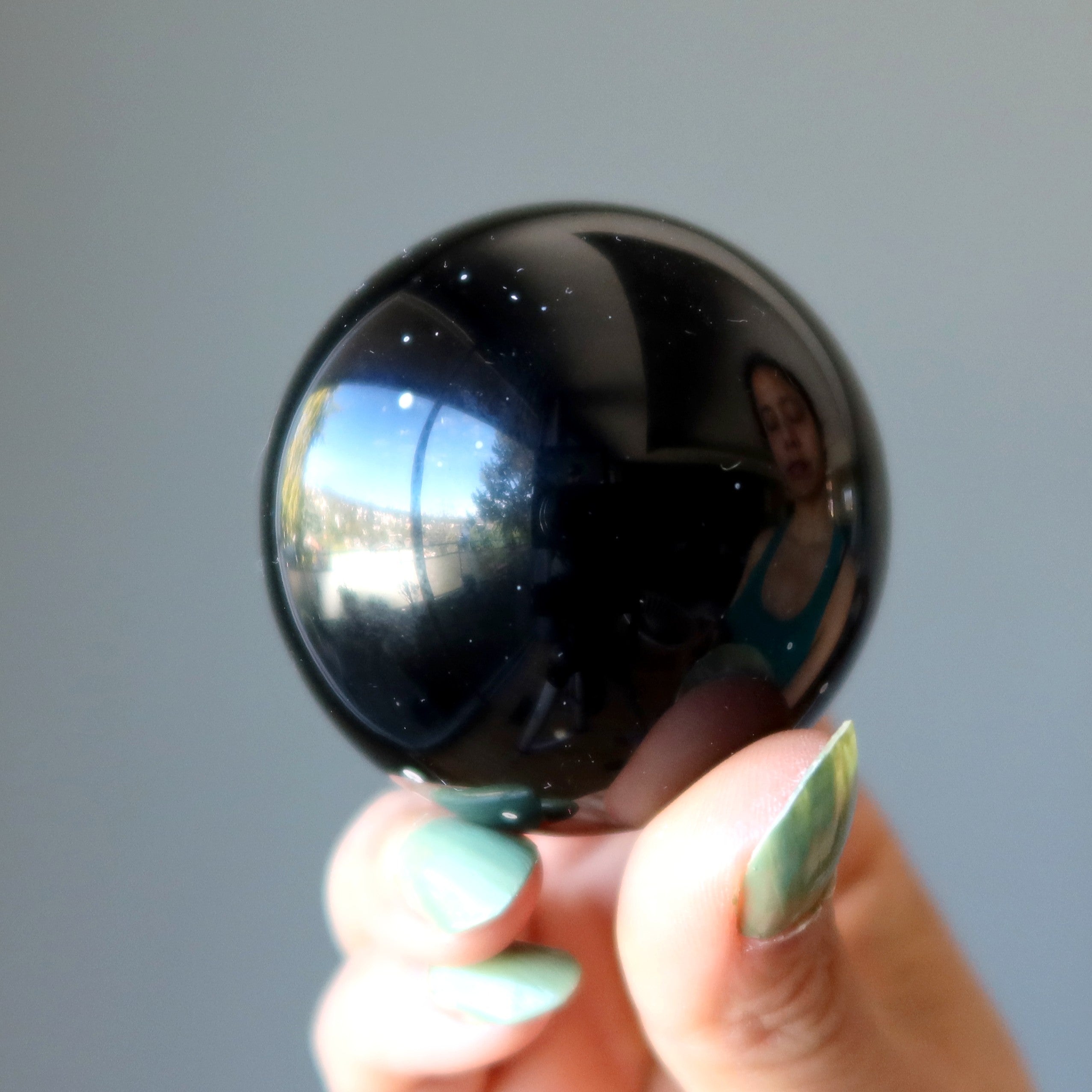 Rainbow Obsidian Sphere Purple Orb Crystal Ball