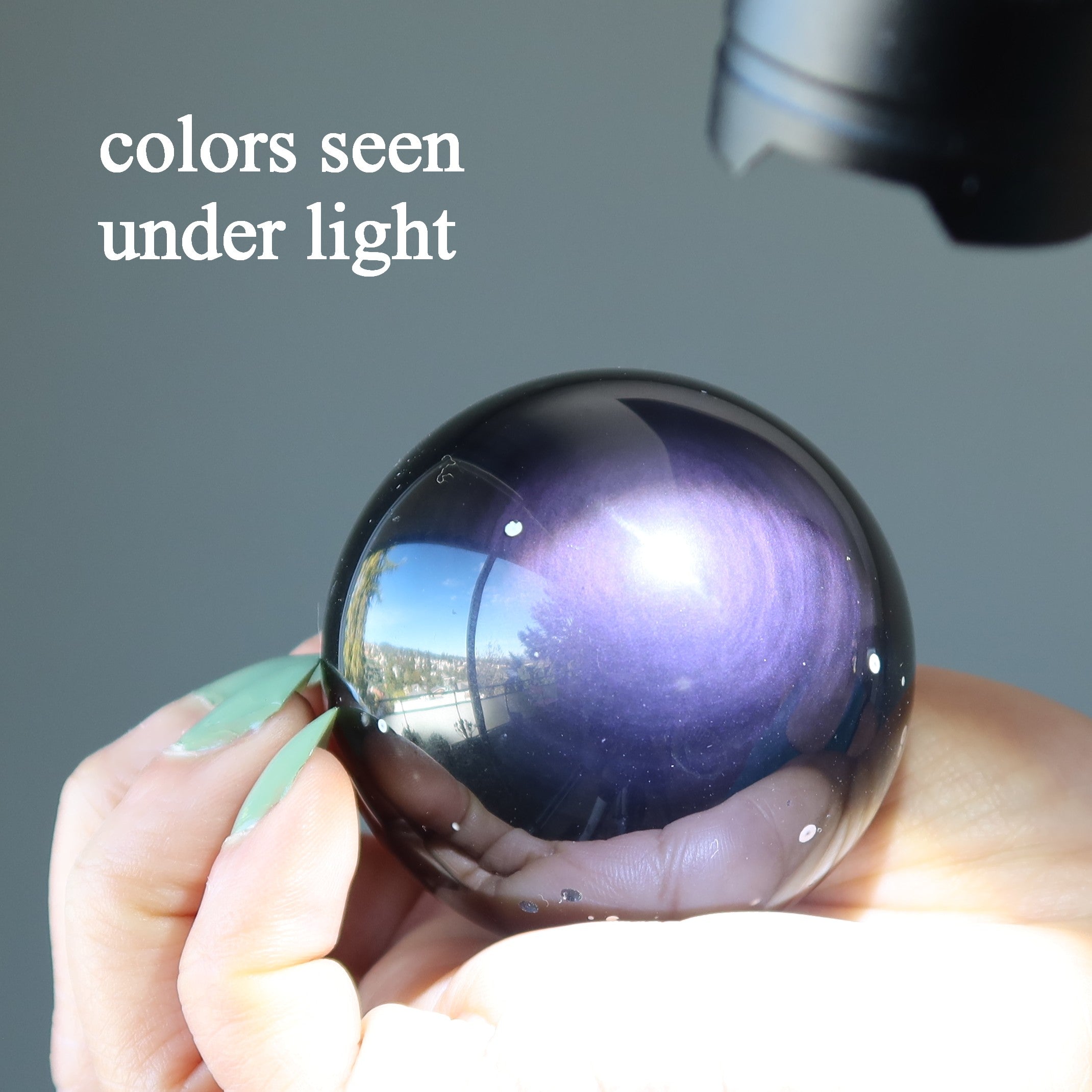 Rainbow Obsidian Sphere Purple Orb Crystal Ball