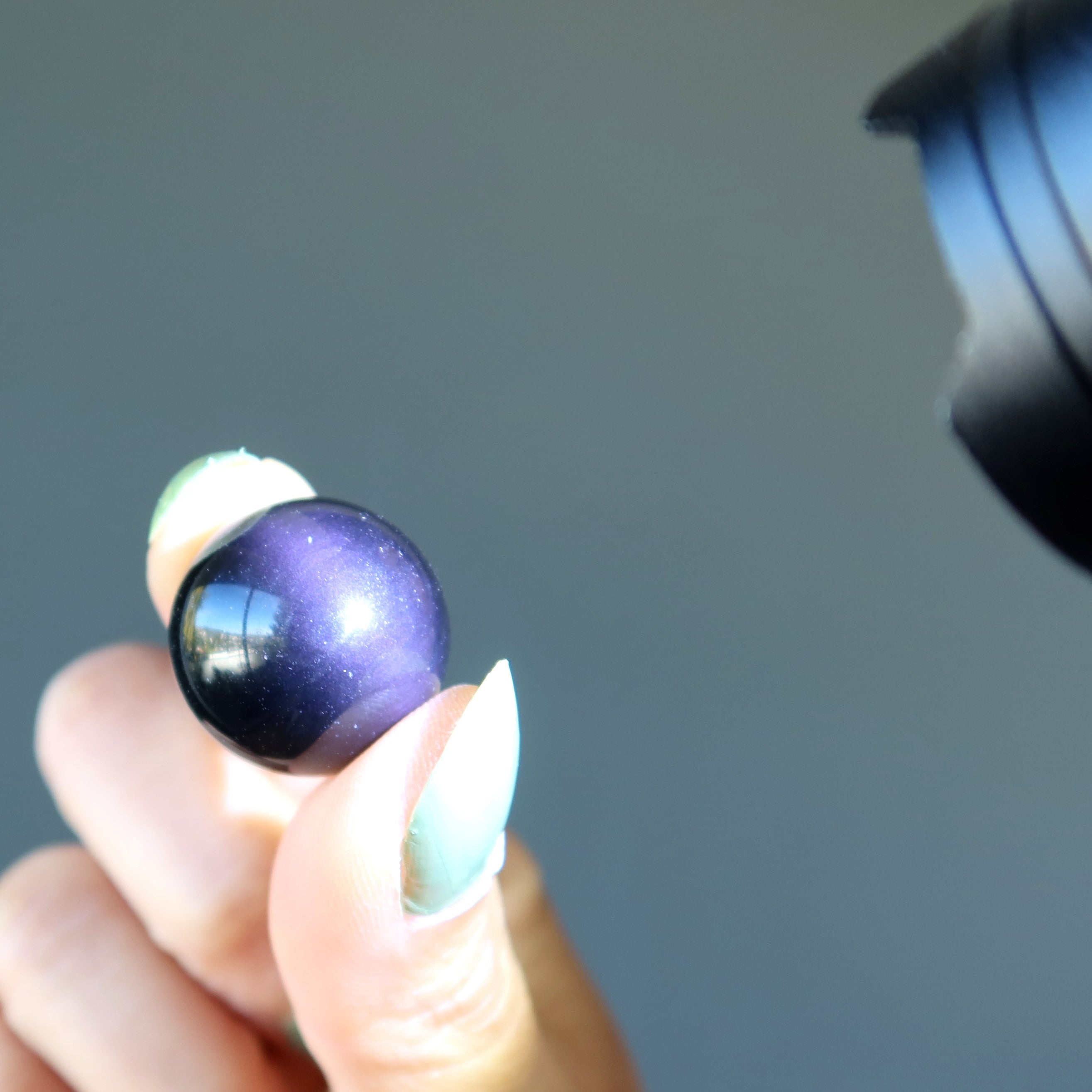 Rainbow Obsidian Sphere Purple Orb Crystal Ball