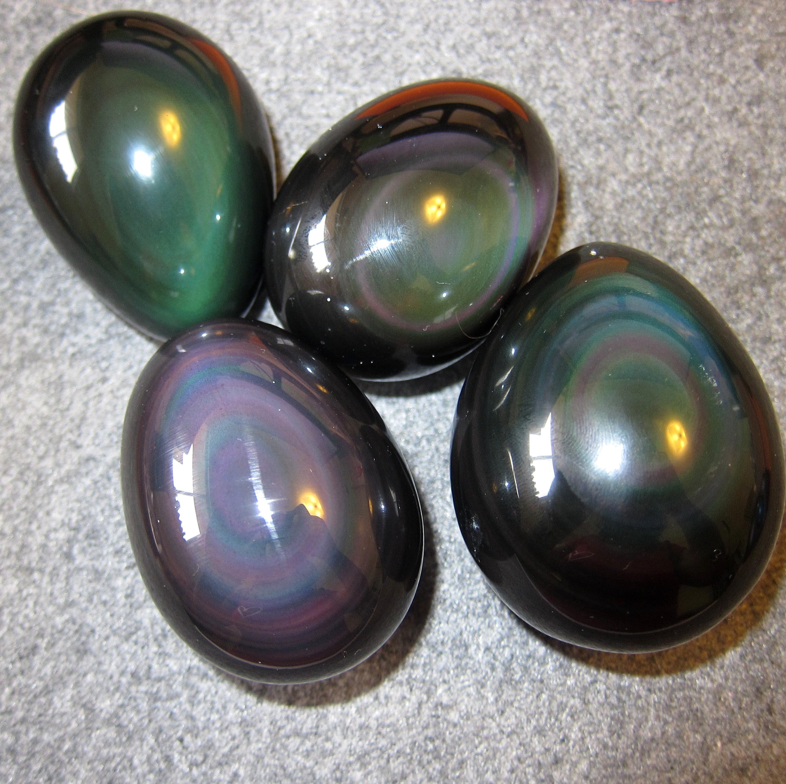 Rainbow Obsidian Egg Higher Chakras Glowing Energy Stone