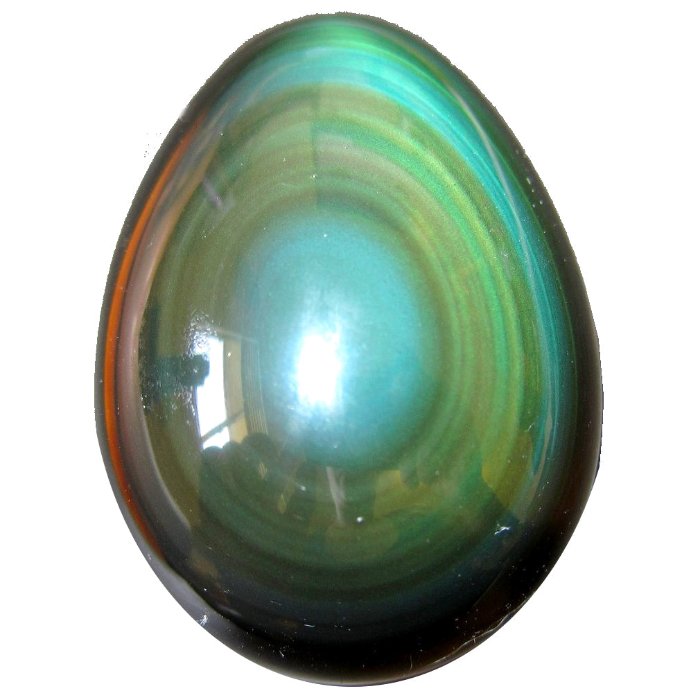 Rainbow Obsidian Egg Higher Chakras Glowing Energy Stone