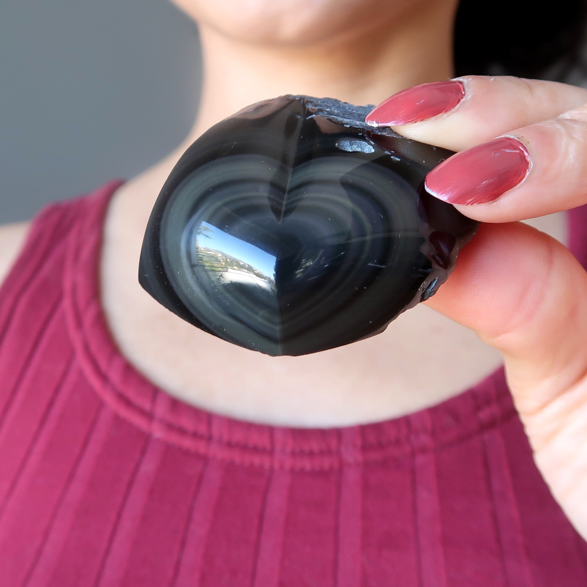 Rainbow Obsidian Heart Love Eruption of Colors