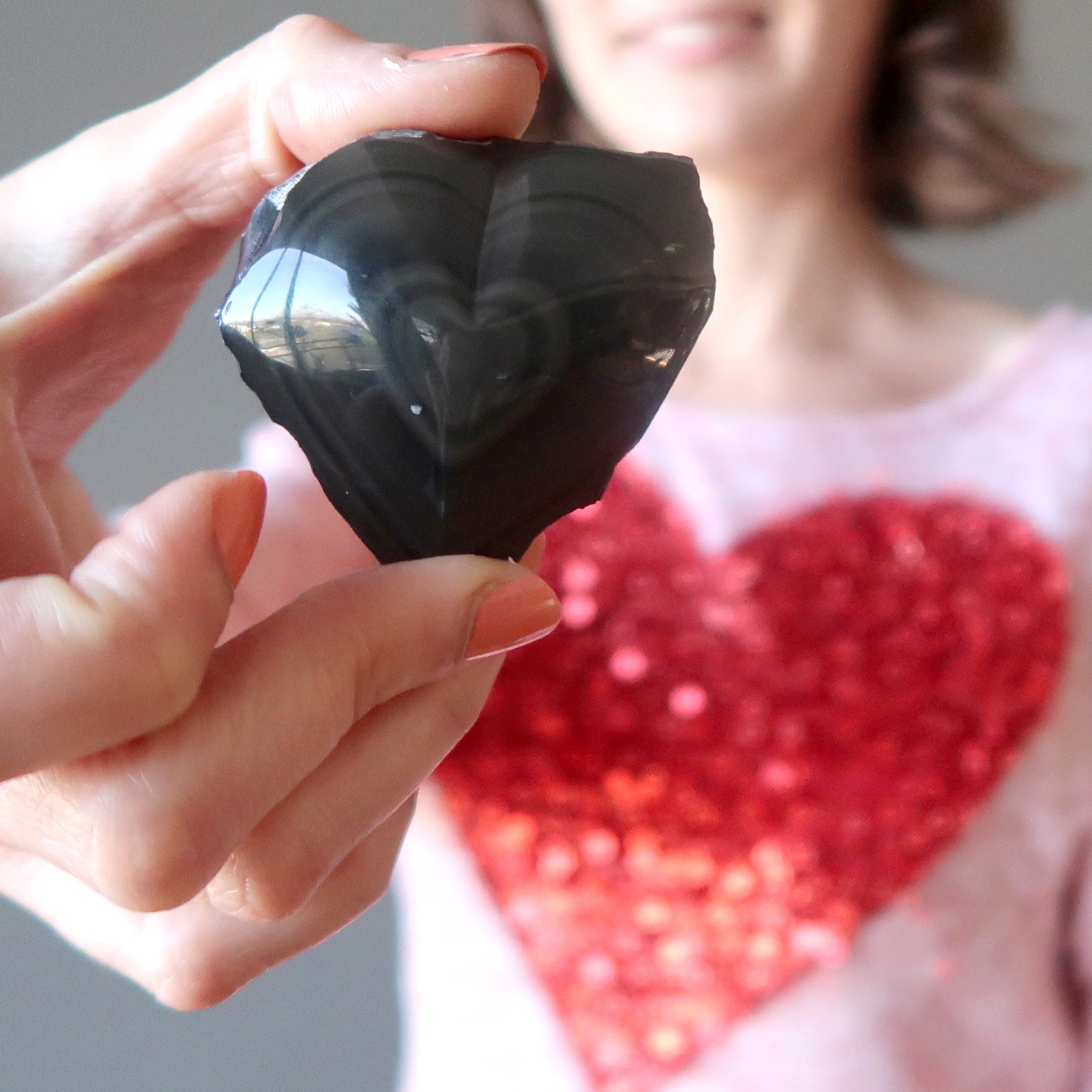 Rainbow Obsidian Heart Love Eruption of Colors