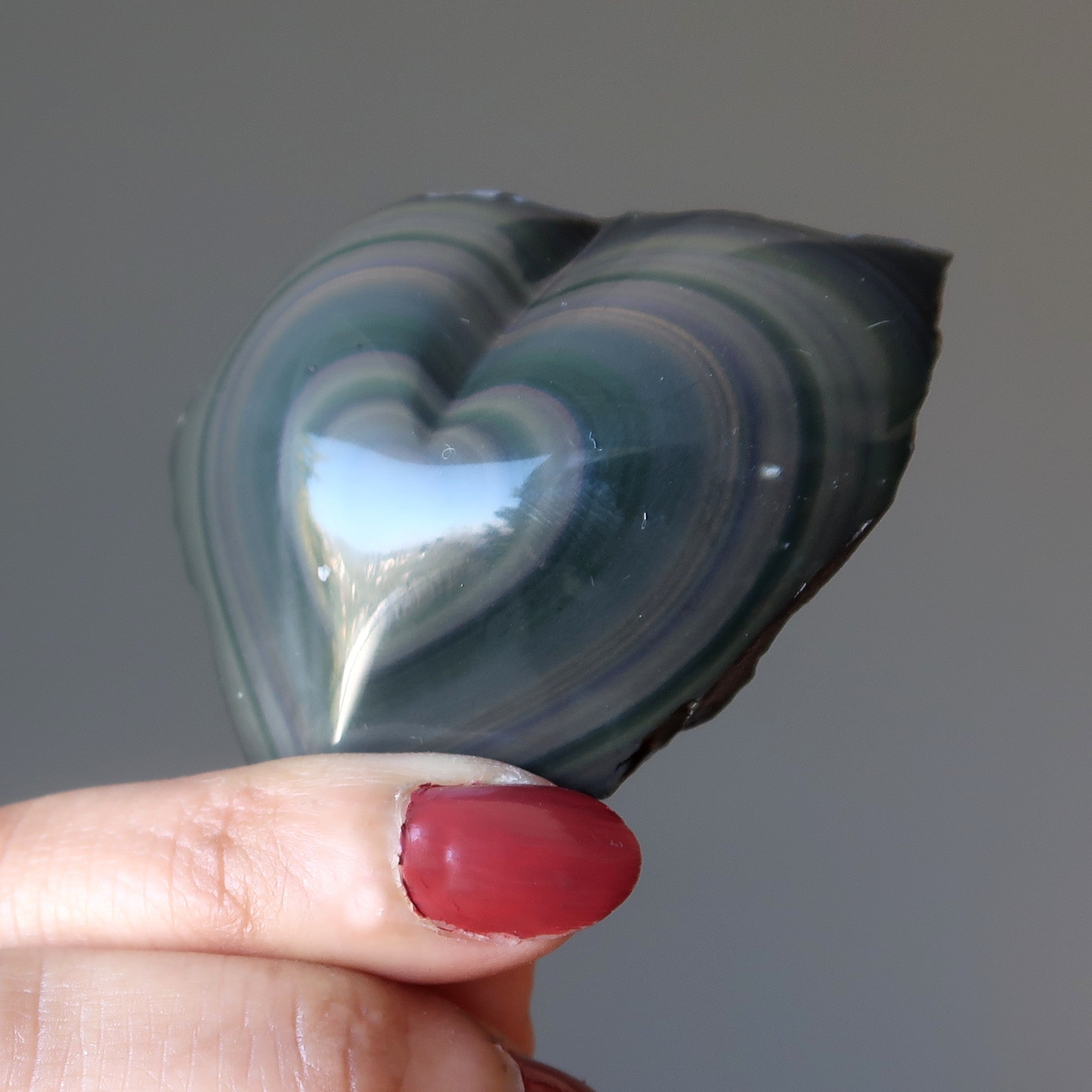 Rainbow Obsidian Heart Love Eruption of Colors