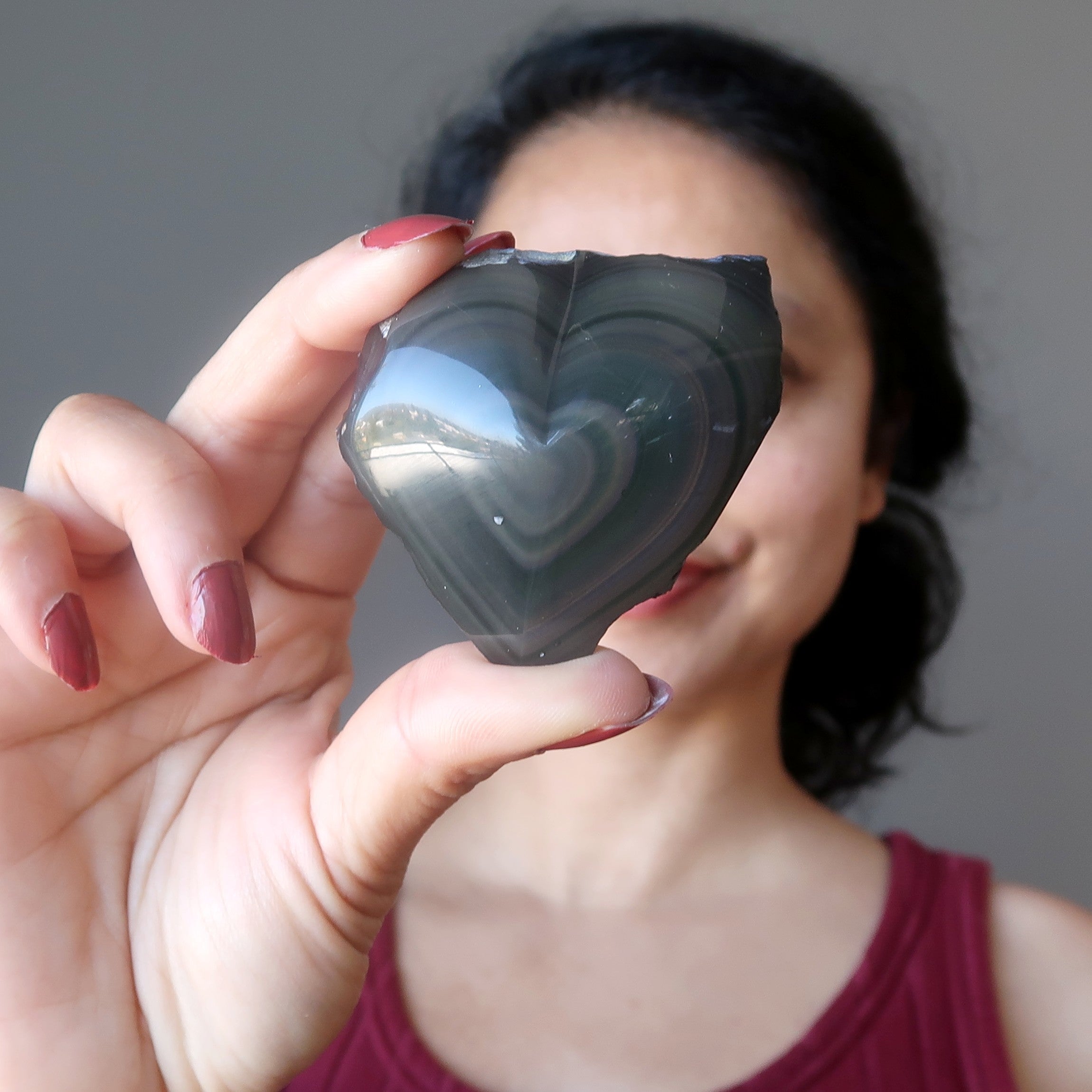 Rainbow Obsidian Heart Love Eruption of Colors