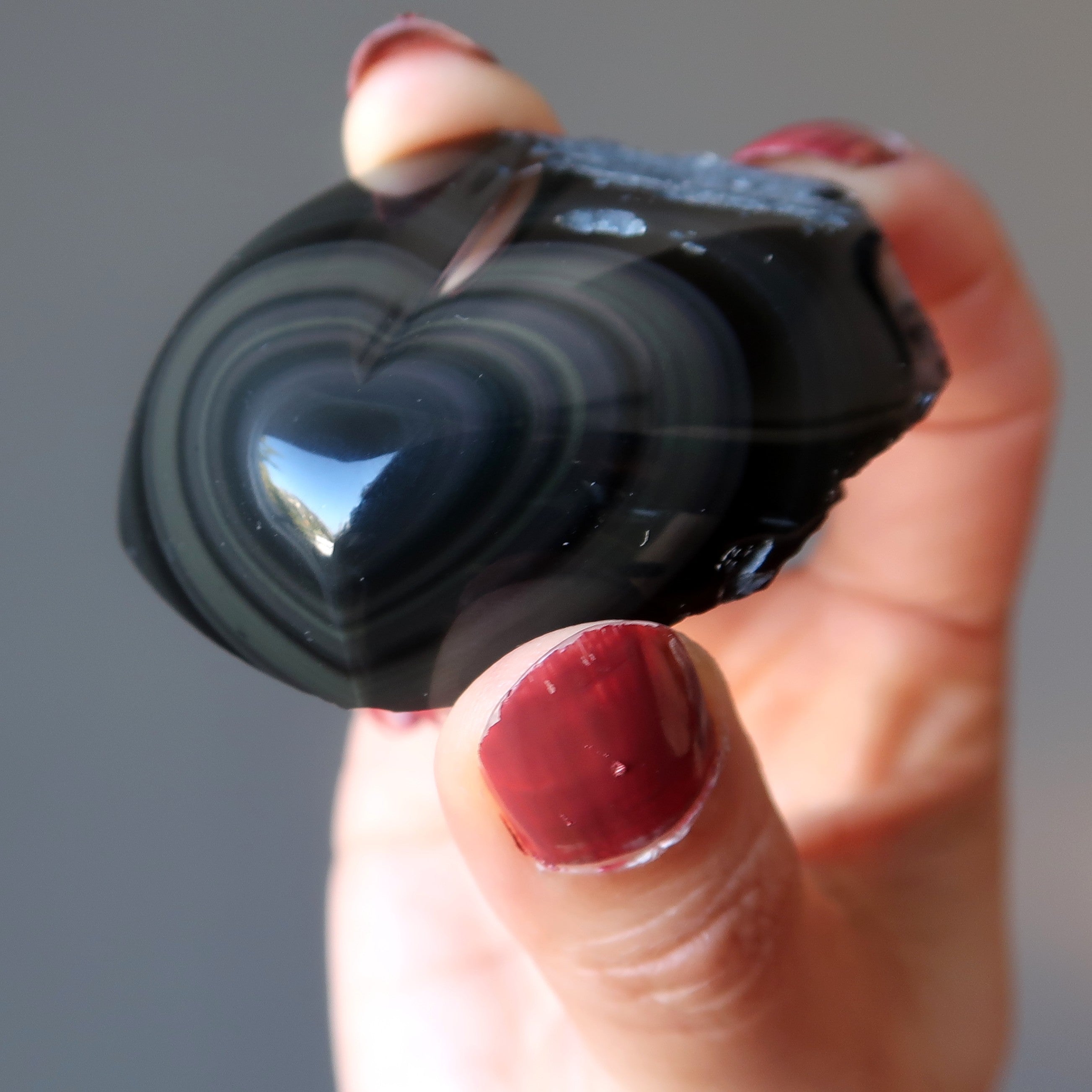 Rainbow Obsidian Heart Love Eruption of Colors