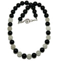 Collier Obsidienne Arc-en-ciel Quartz des Neiges Noir Blanc
