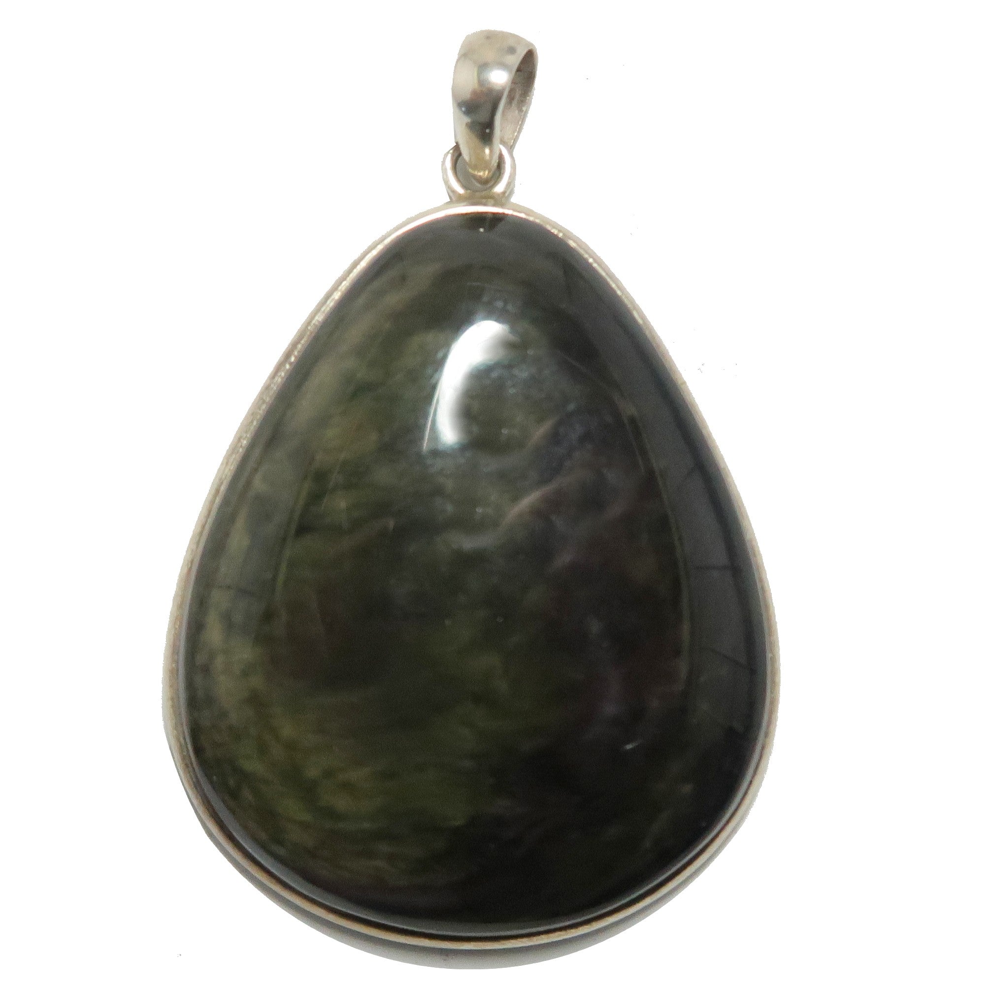 Rainbow Obsidian Pendant Big Protector Sterling Silver