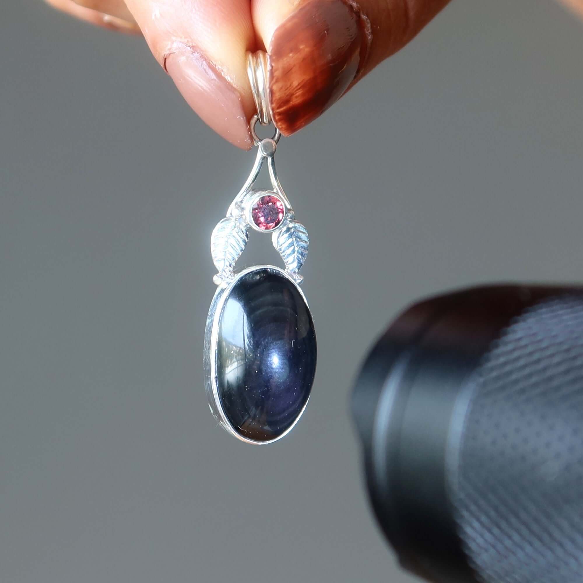 Rainbow Obsidian Pendant Bodyguard Sterling Silver