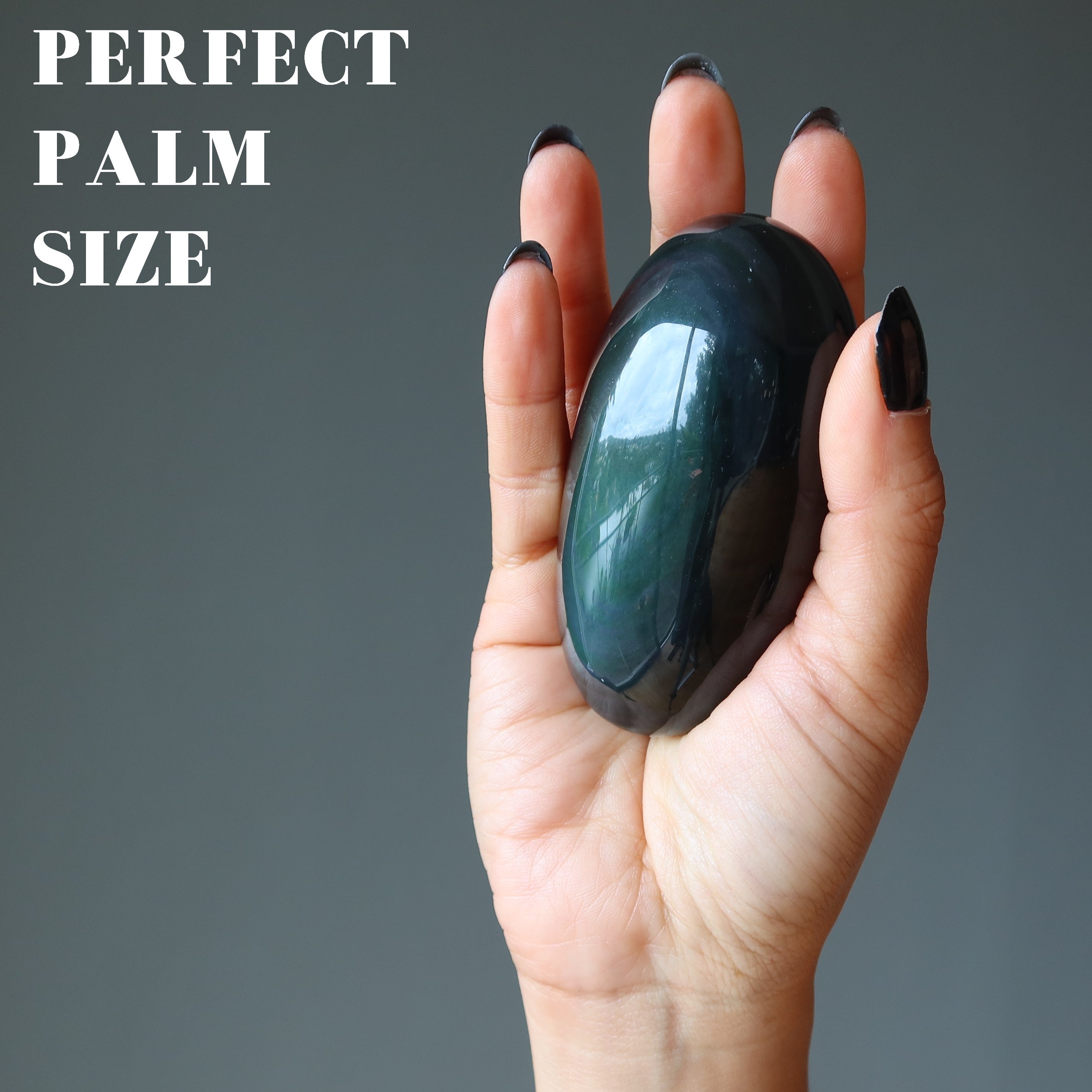 Palm Stone Bundle Big Healers Amethyst Lapis Obsidian Set of 4