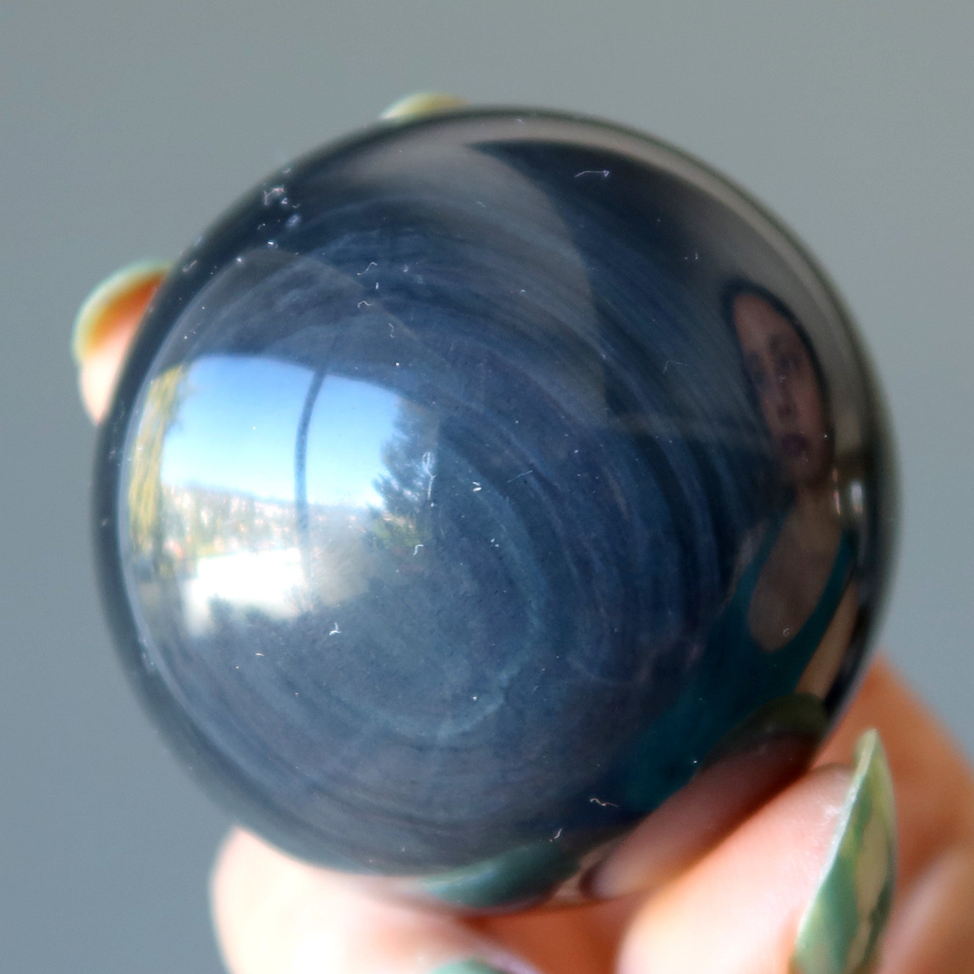 Sphère d'obsidienne arc-en-ciel, boule de cristal « Angel Touch »