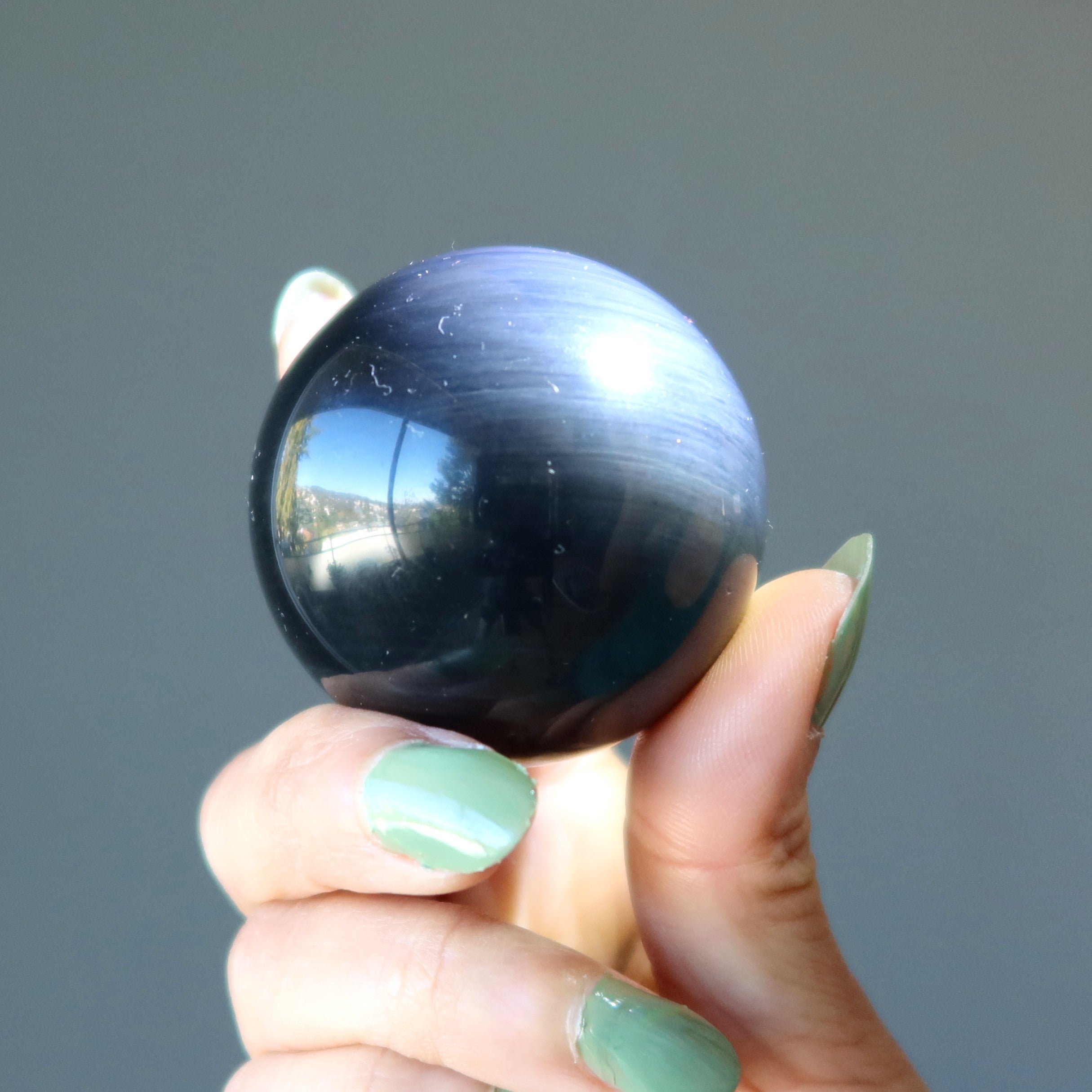 Sphère d'obsidienne arc-en-ciel, boule de cristal « Angel Touch »