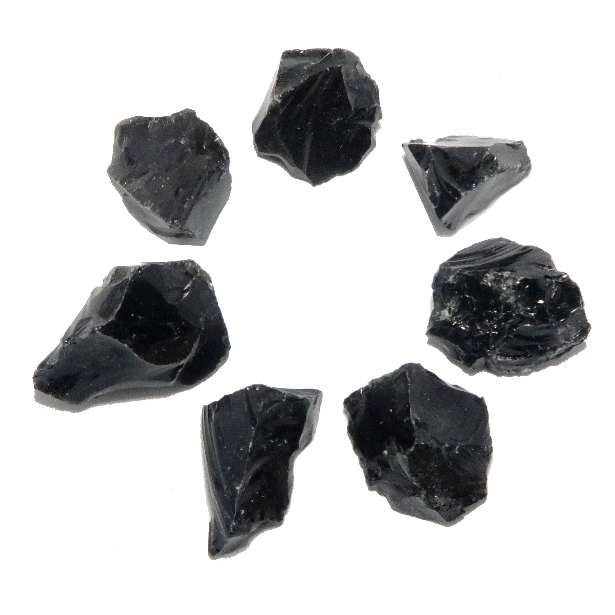 Schwarzer Obsidian Rohkristall-Set Schutz Vulkanische Erde