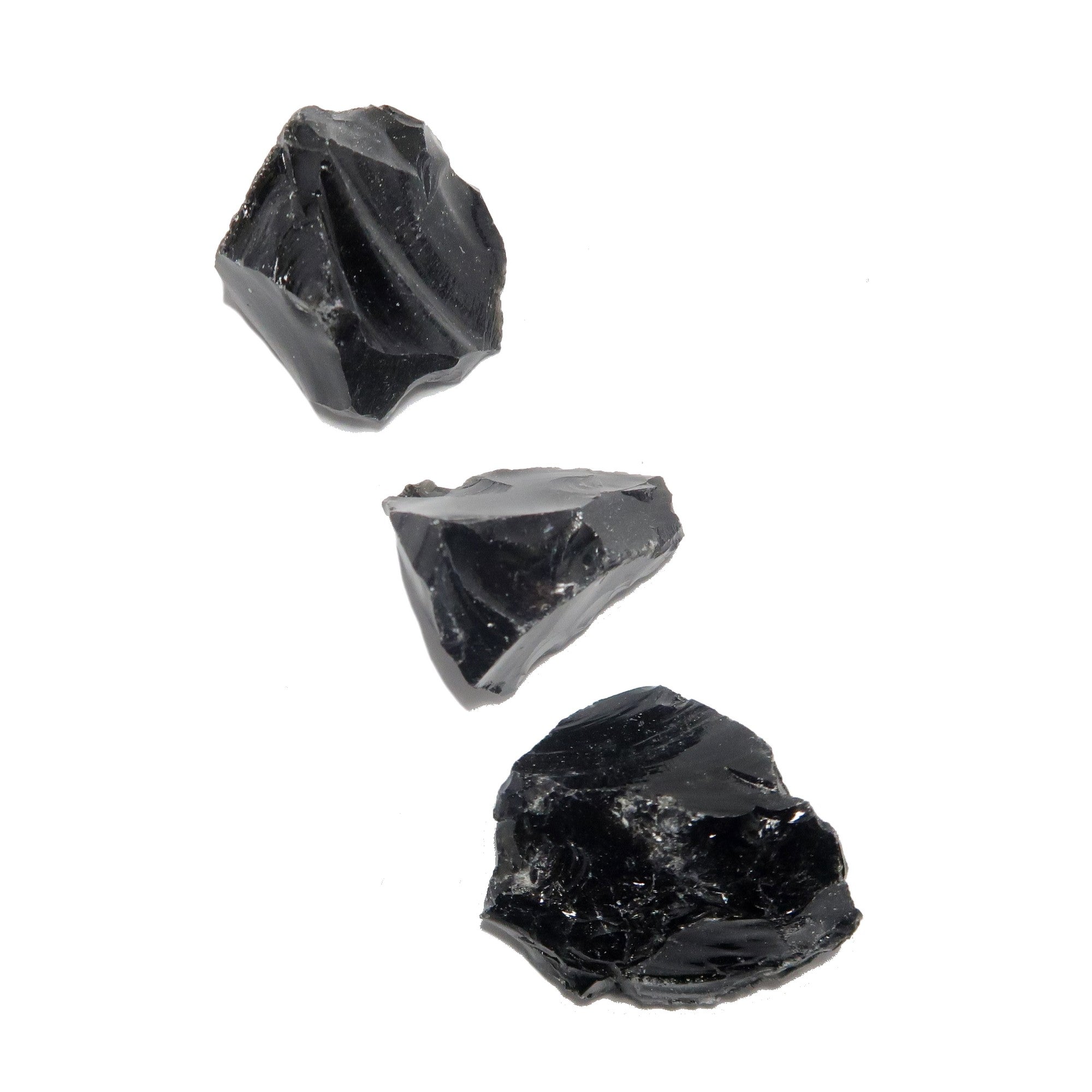 Black Obsidian Raw Crystal Set Protective Volcanic Earth