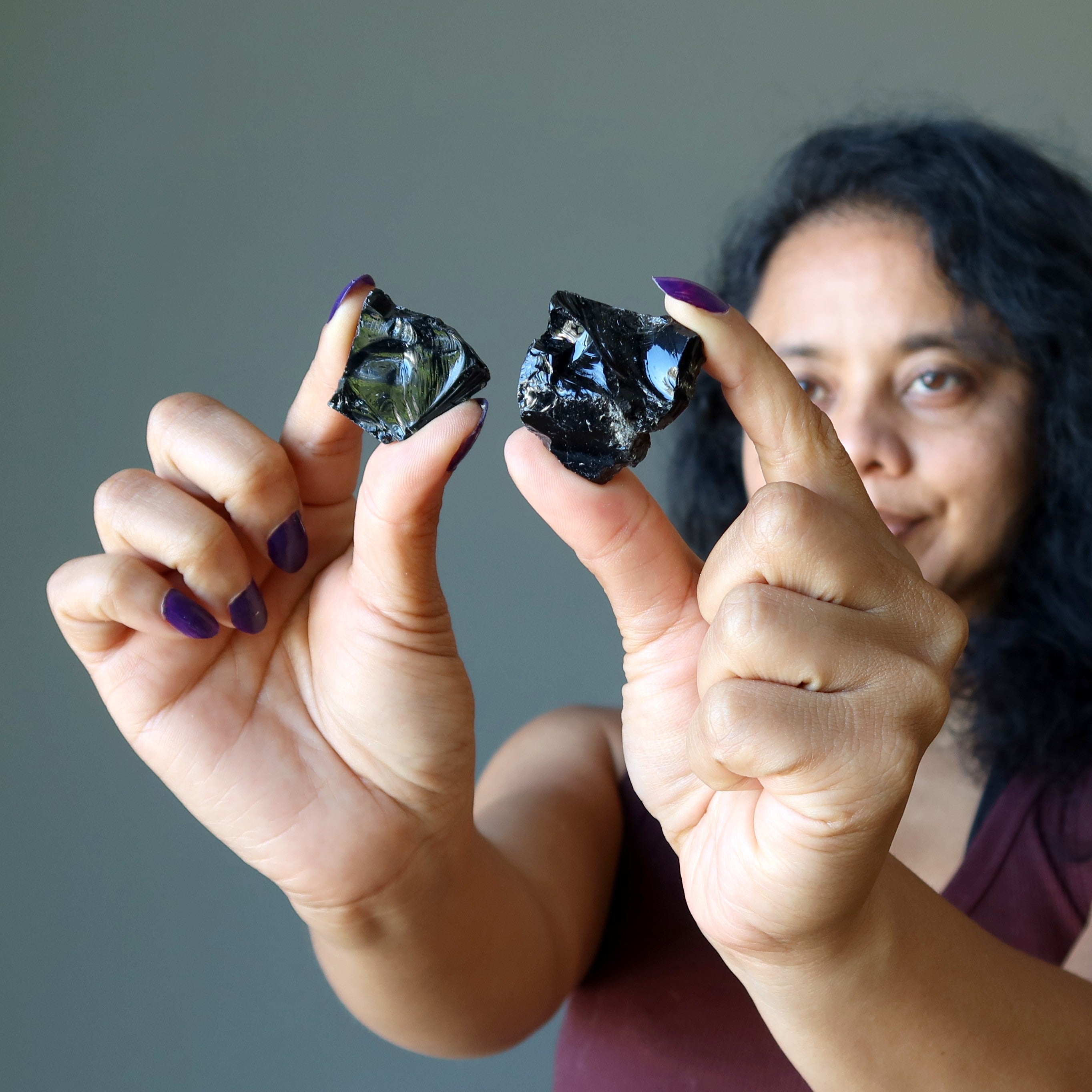 Black Obsidian Raw Crystal Set Protective Volcanic Earth