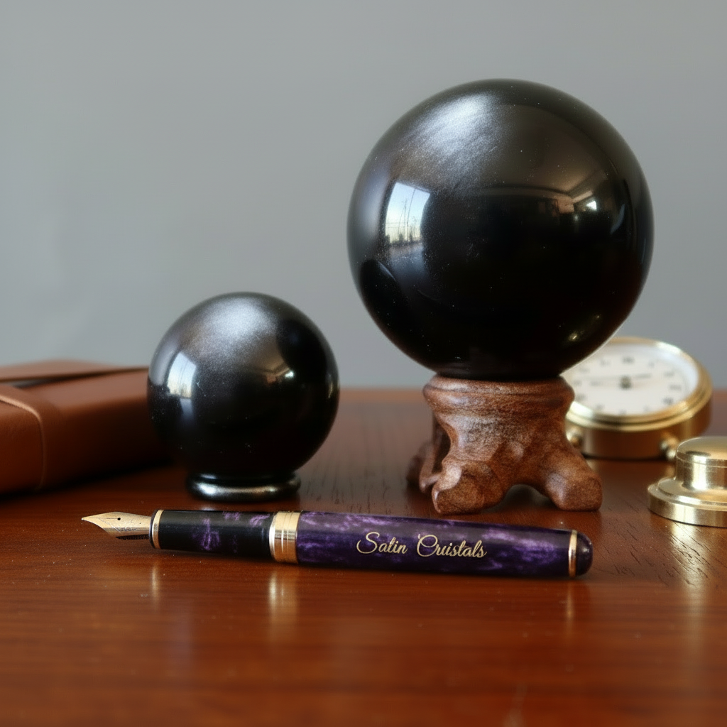 Sphère d'Obsidienne Œil Céleste - Boule de Cristal Bienfaisante