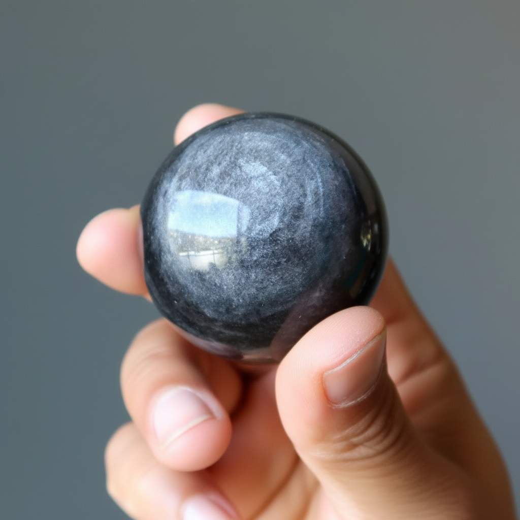 Sphère d'Obsidienne Œil Céleste - Boule de Cristal Bienfaisante
