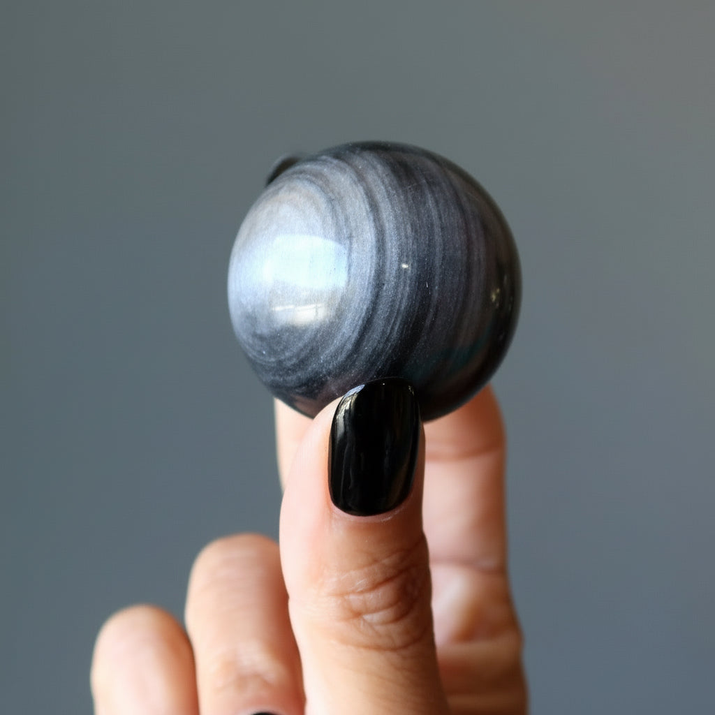 Sphère d'Obsidienne Œil Céleste - Boule de Cristal Bienfaisante