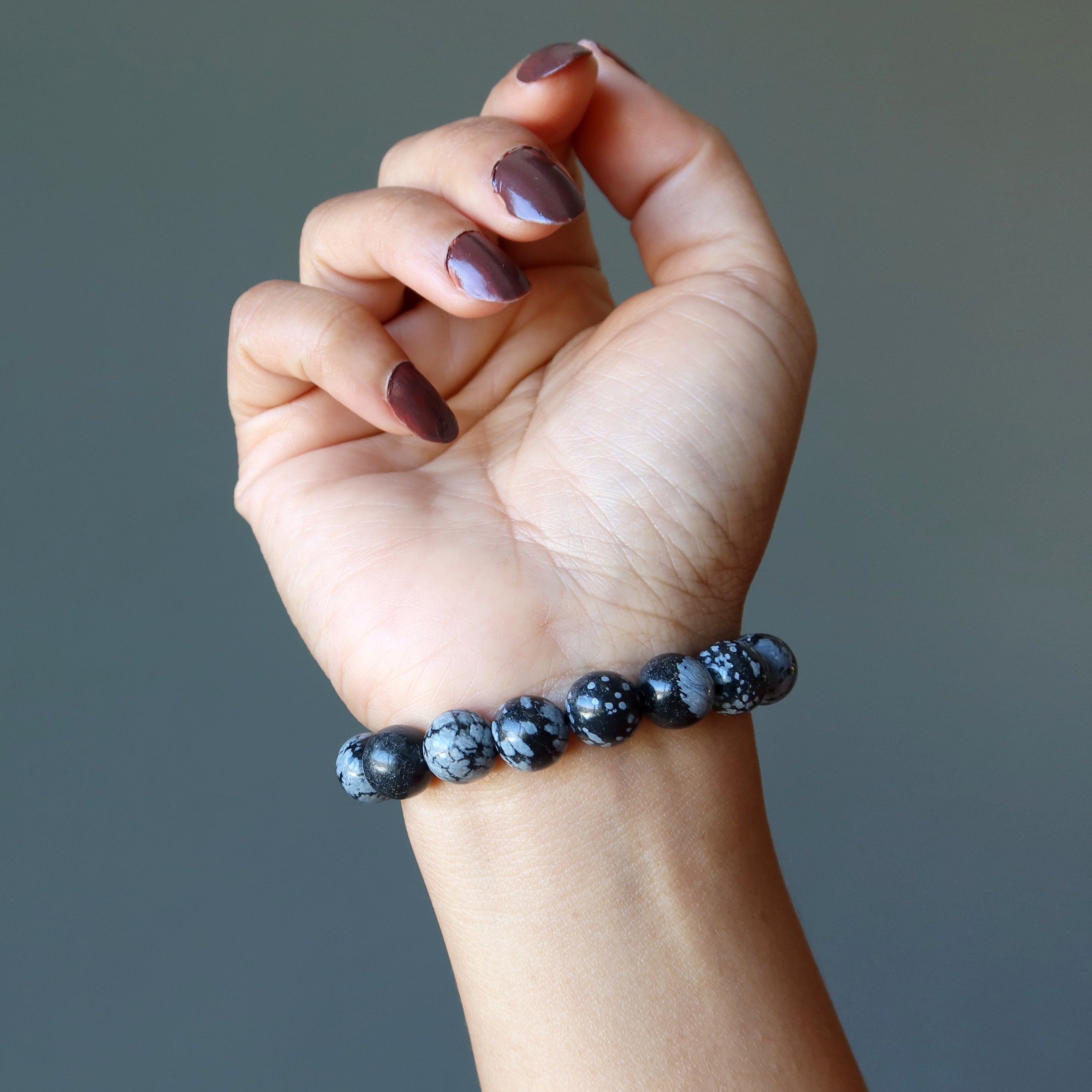 Schneeflocken-Obsidian-Armband Schutzstein