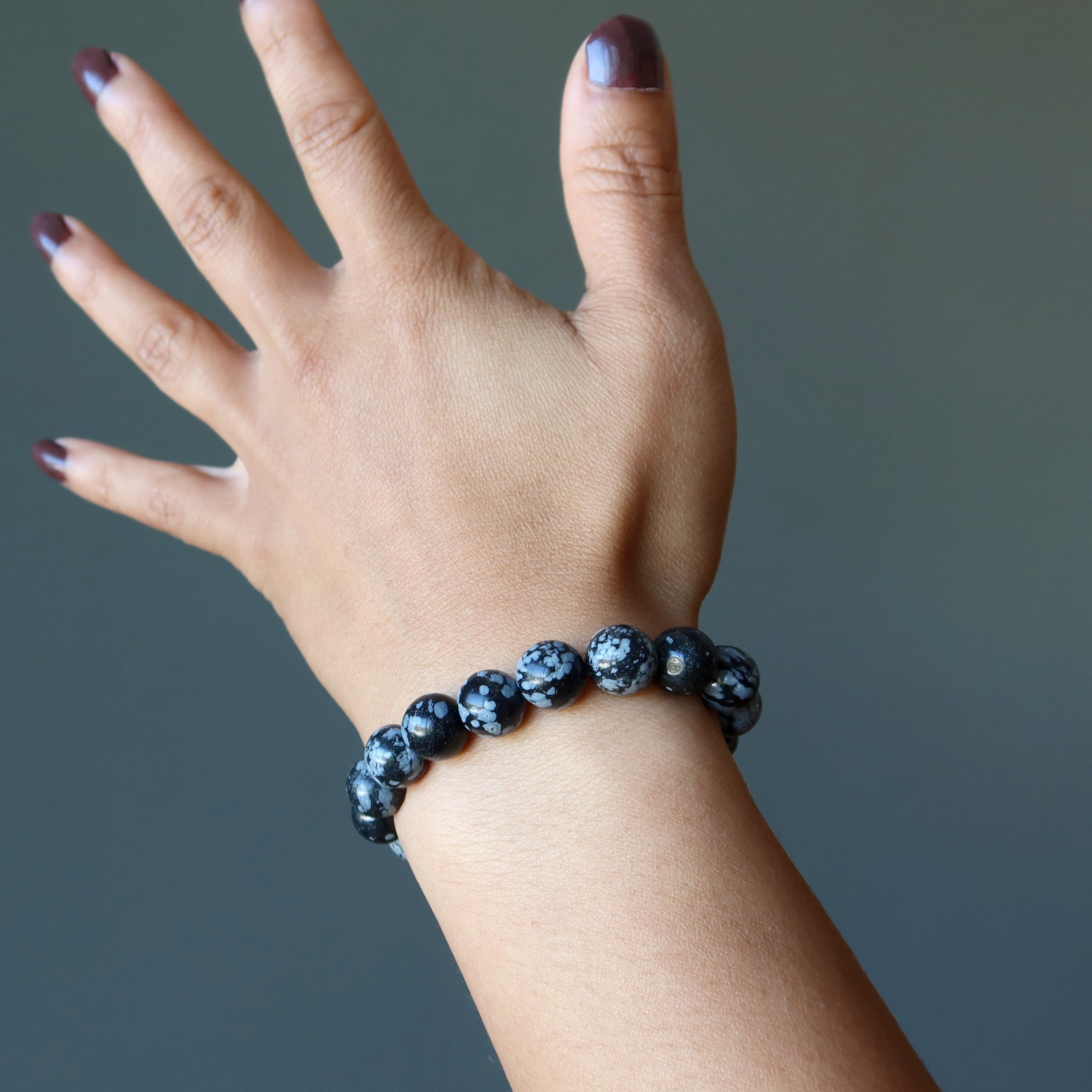 Schneeflocken-Obsidian-Armband Schutzstein