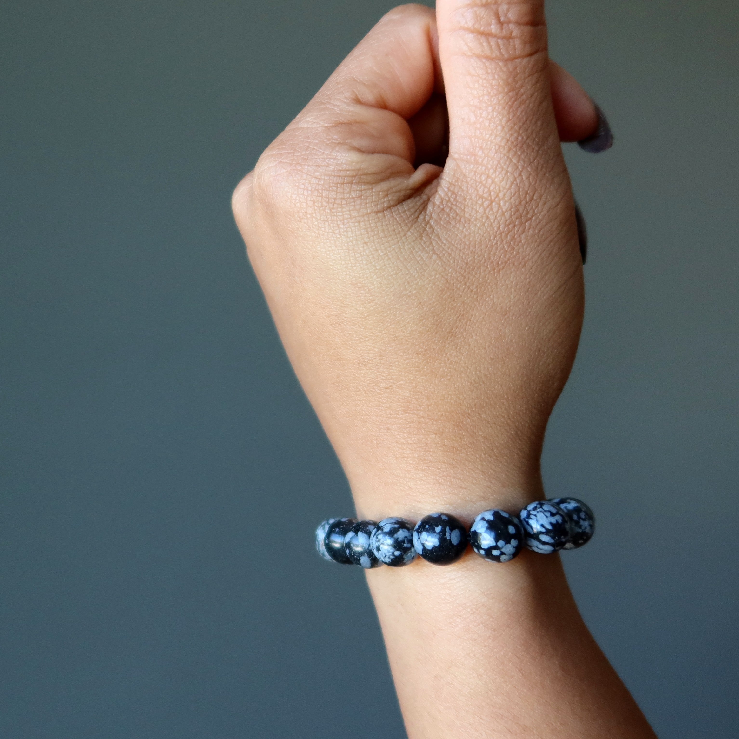 Schneeflocken-Obsidian-Armband Schutzstein