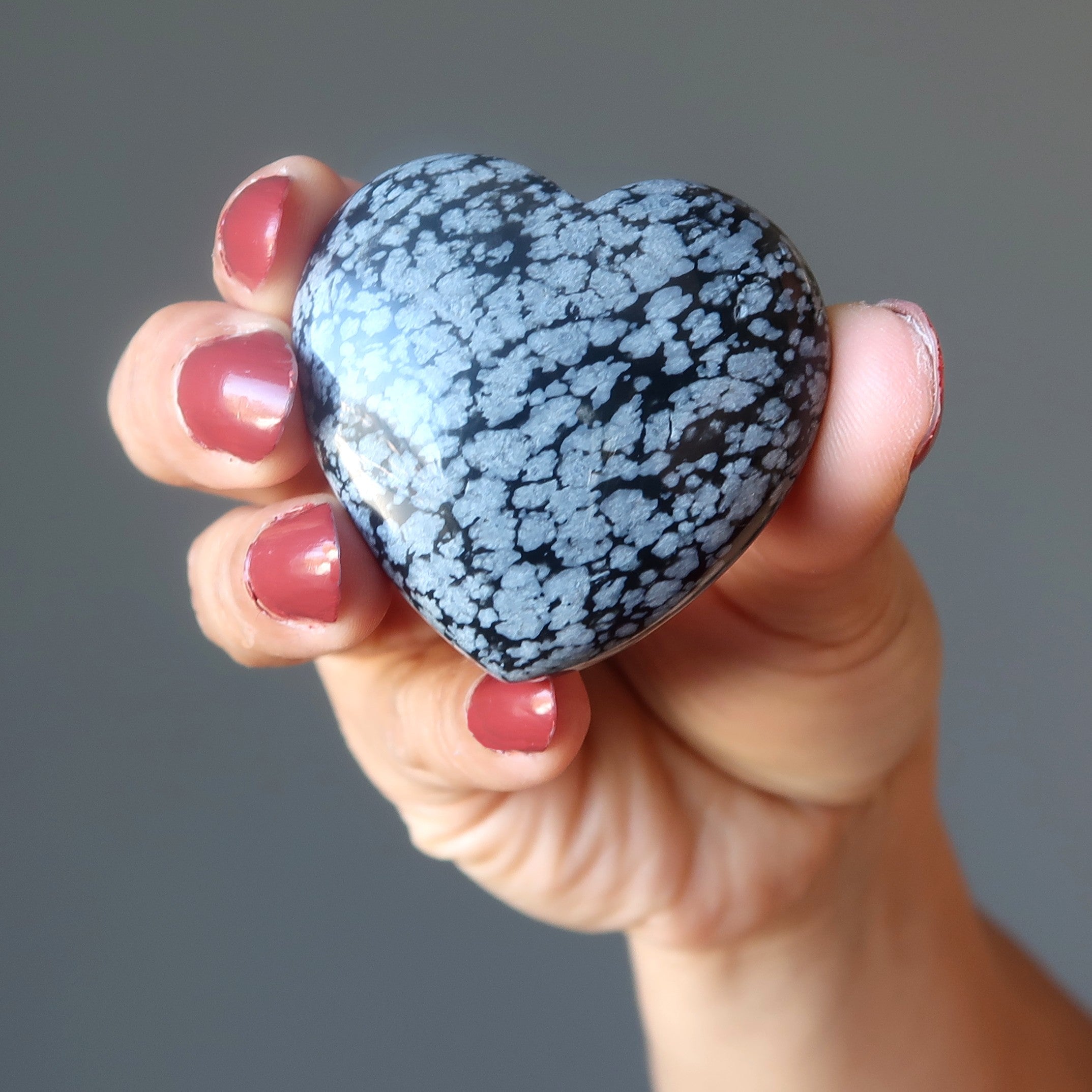 Schneeflocken-Obsidian-Herz-Set: Schmelze meine Seelensteine
