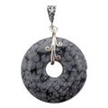 Snowflake Obsidian Pendant Donut Sterling Silver