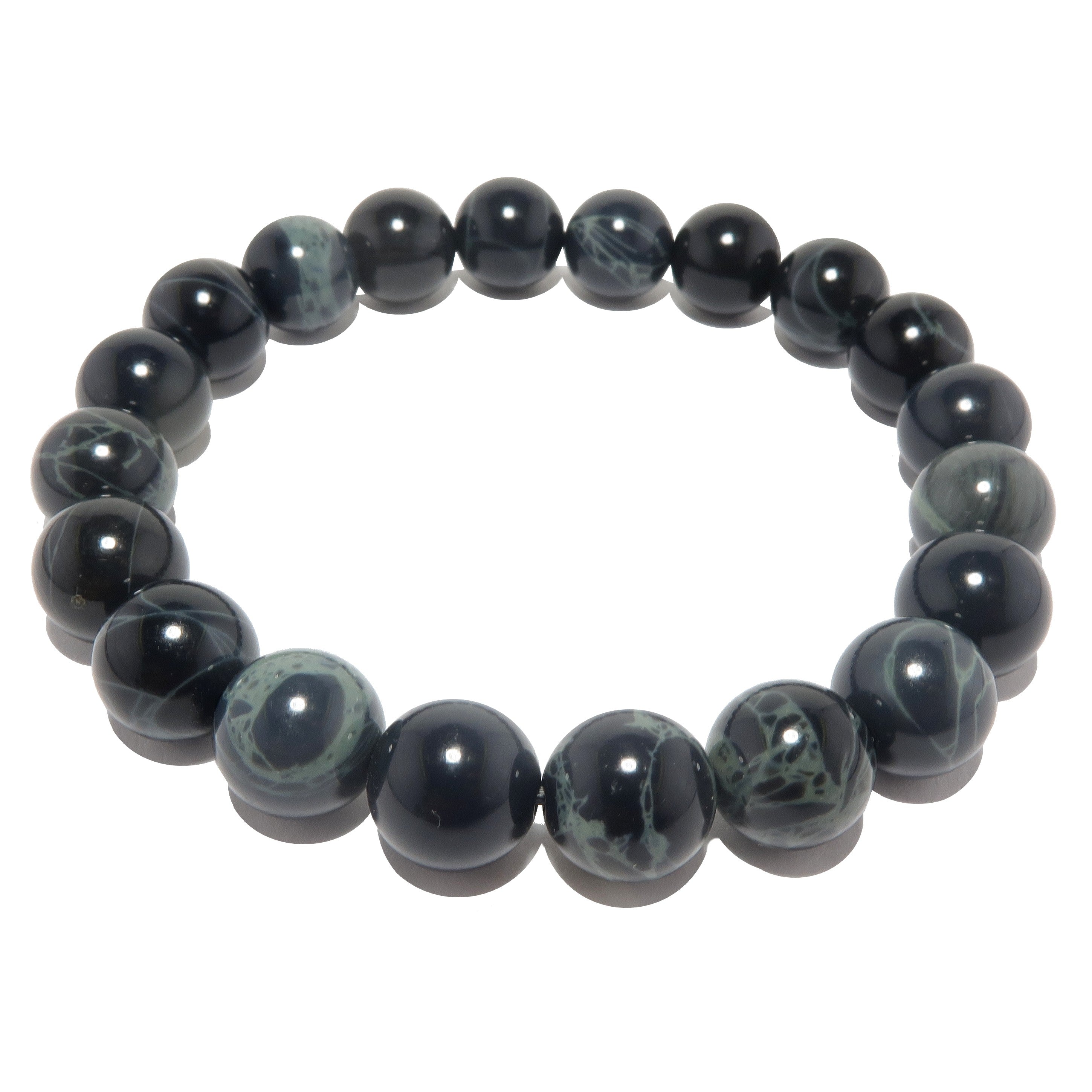 Bracelet d'Obsidienne Toile d'Araignée Perles Attrape-Rêves