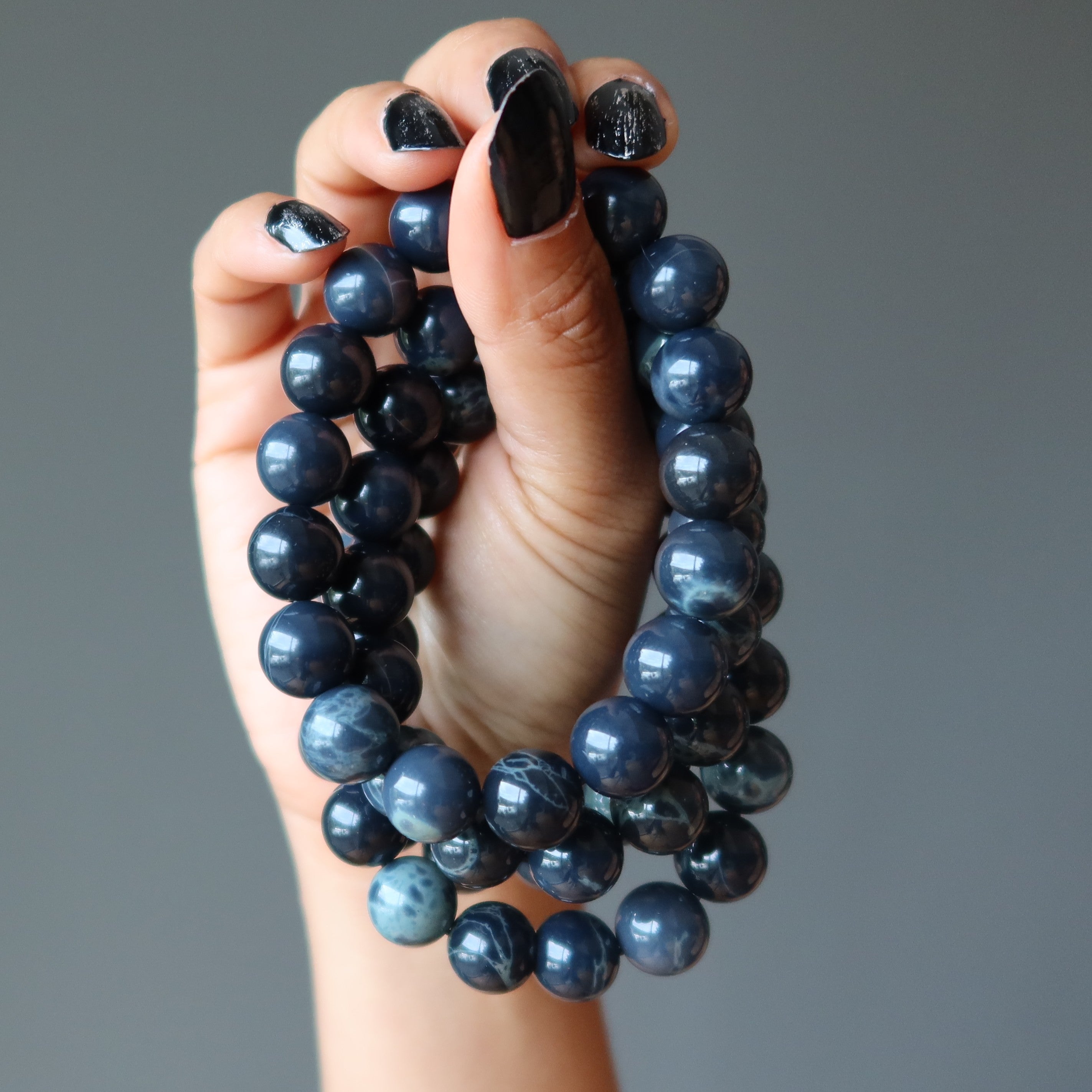 Bracelet d'Obsidienne Toile d'Araignée Perles Attrape-Rêves