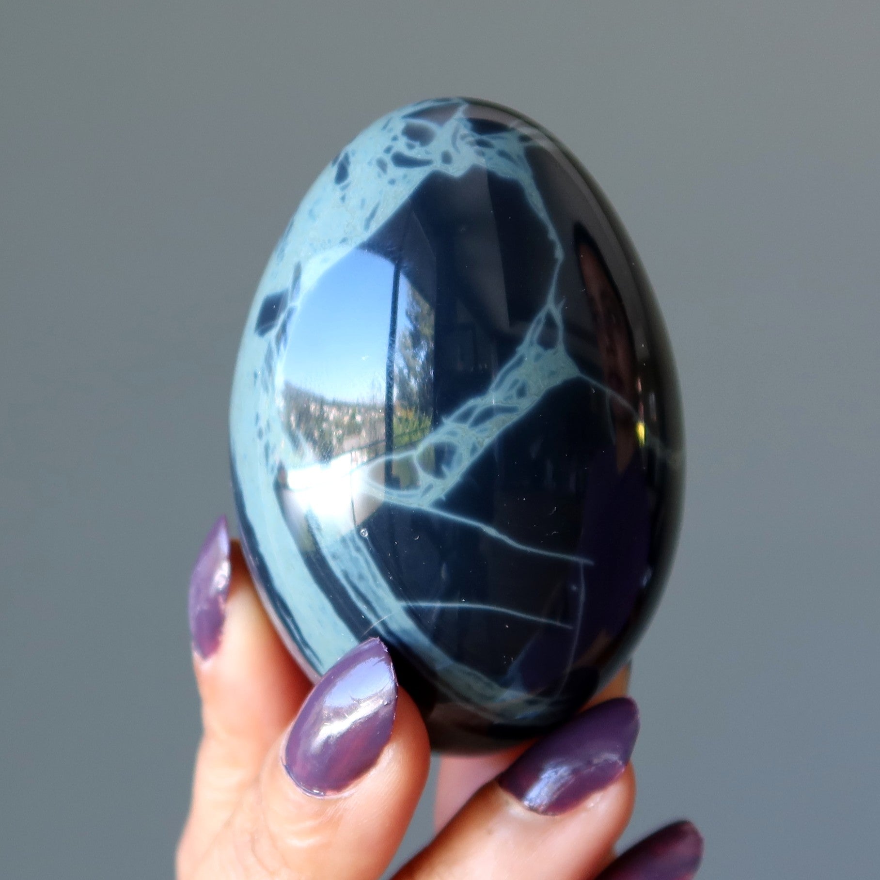 Spiderweb Obsidian Egg Dream Weaver Protection Stone
