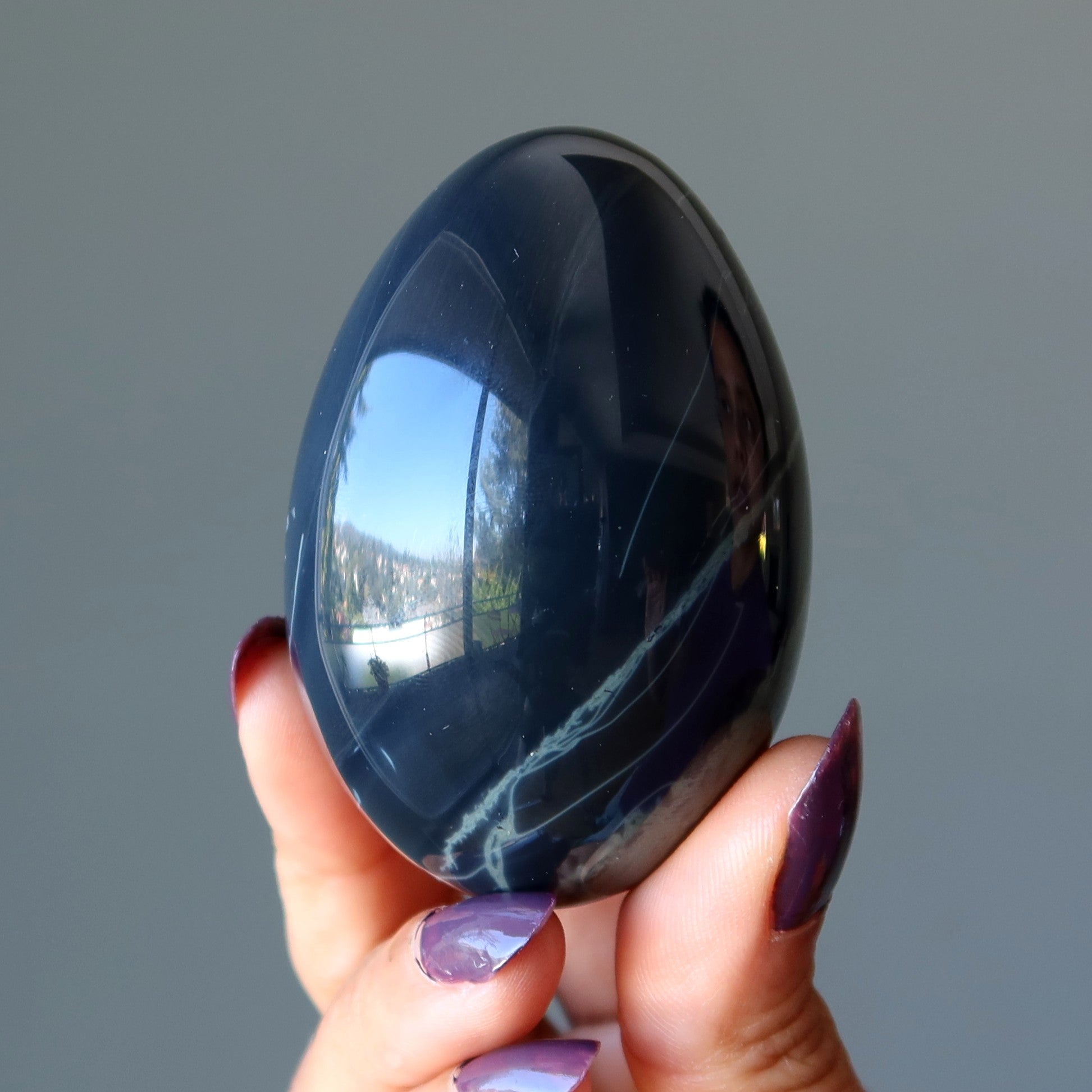 Spiderweb Obsidian Egg Dream Weaver Protection Stone