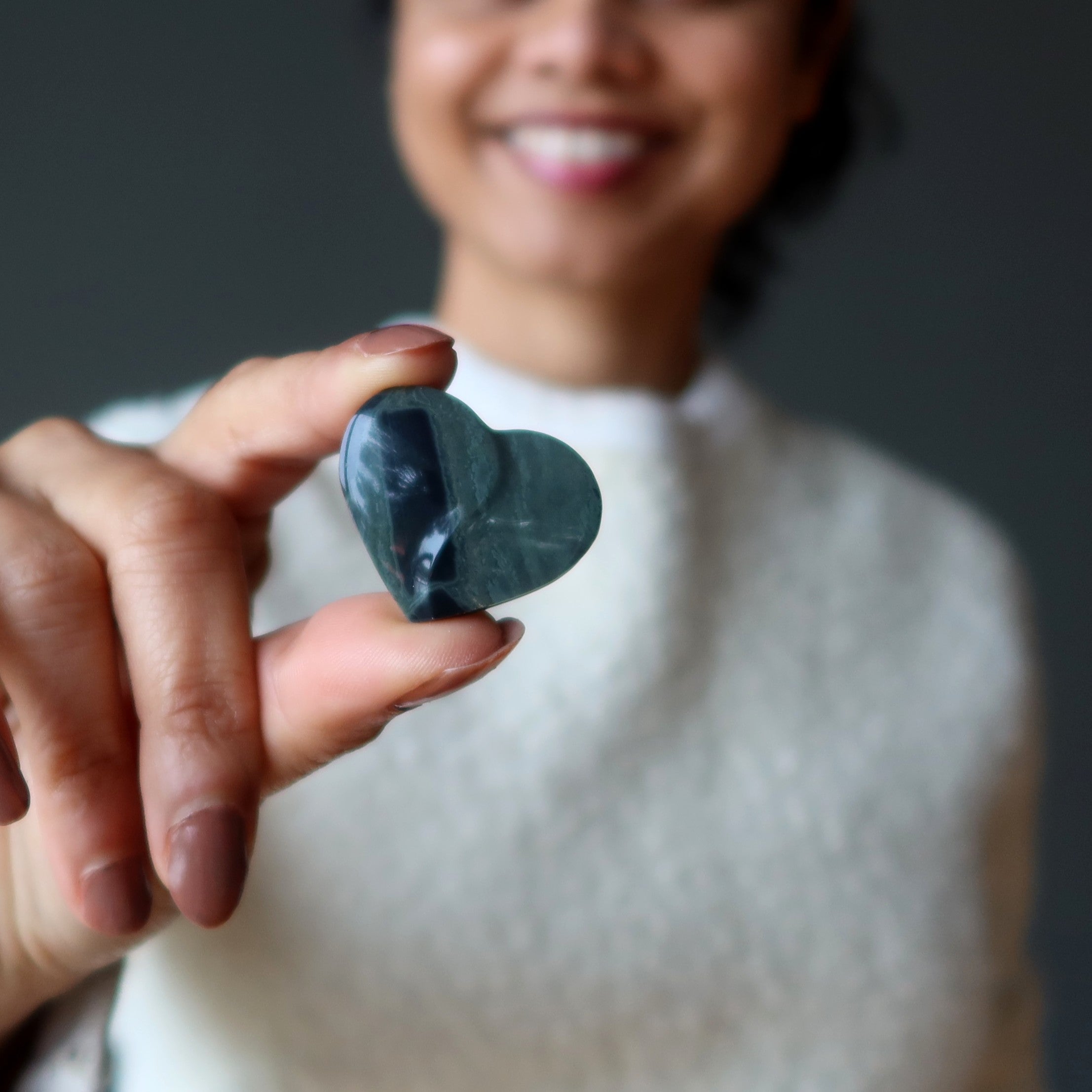 Spinnennetz-Obsidian Herzgitter Kristall-Liebesfänger
