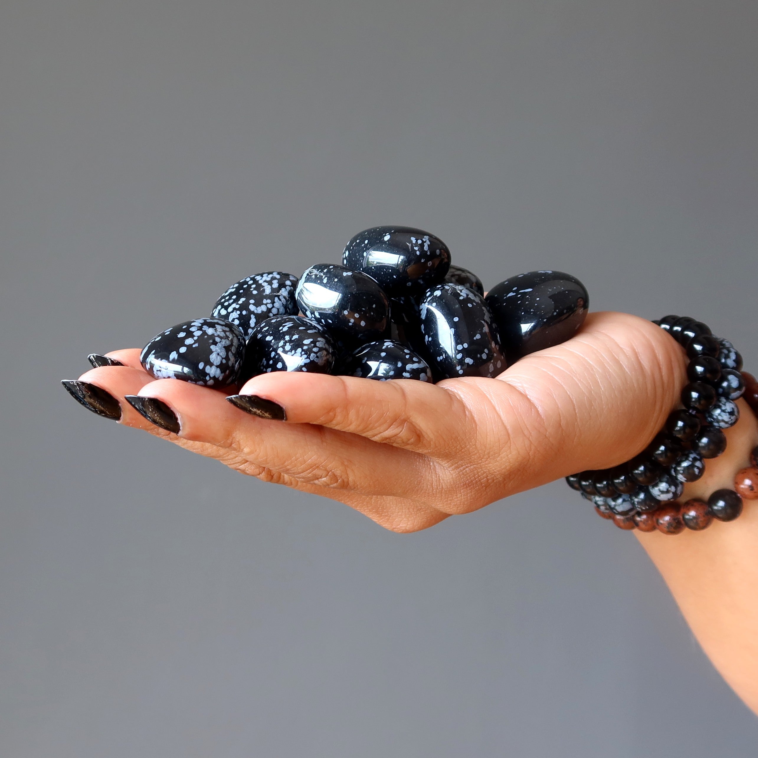 Snowflake Obsidian Tumbled Stone Protection
