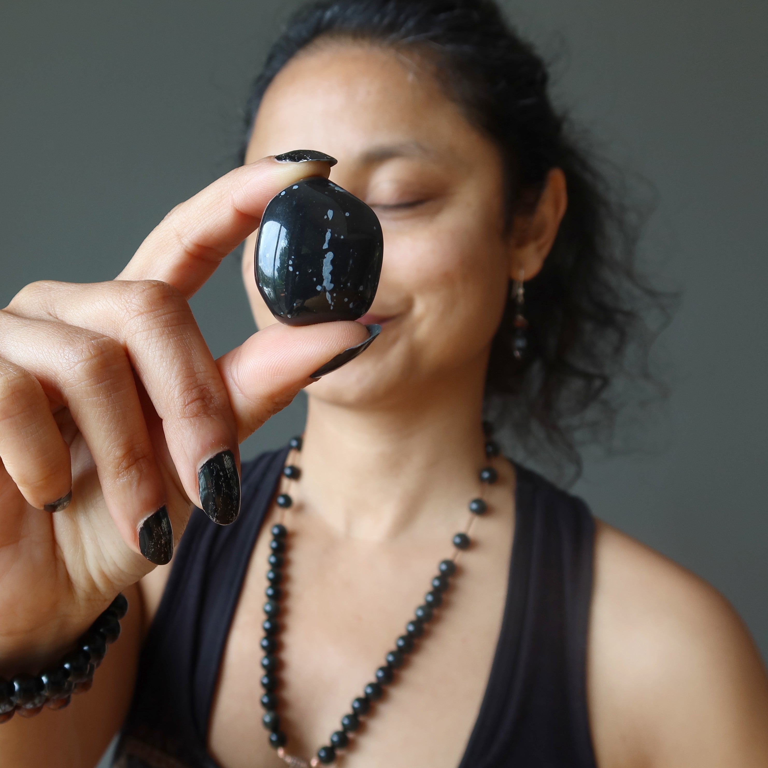 Snowflake Obsidian Tumbled Stone Protection