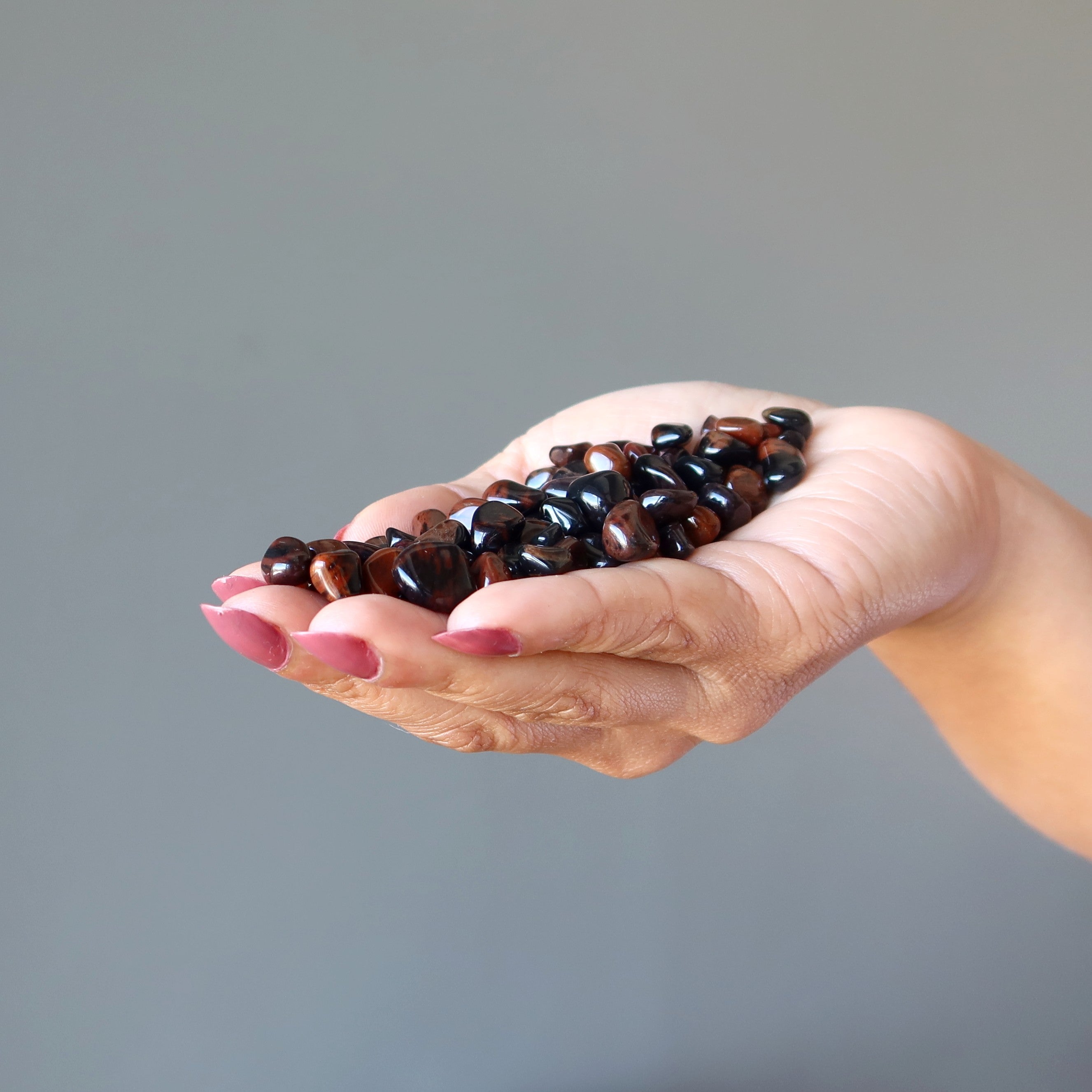 Mahogany Obsidian Tumbled Stone Set 87 Protection Gems