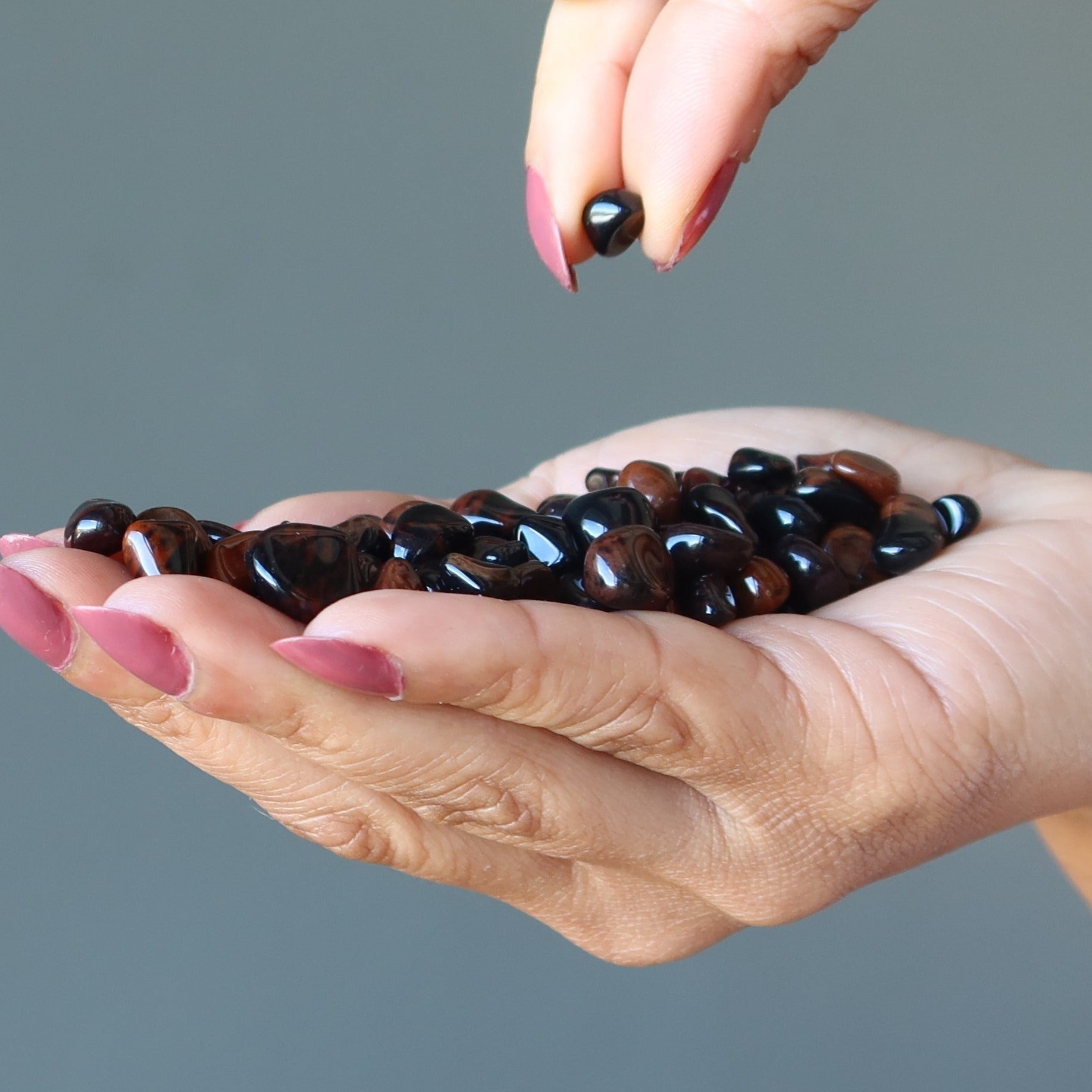 Mahogany Obsidian Tumbled Stone Set 87 Protection Gems
