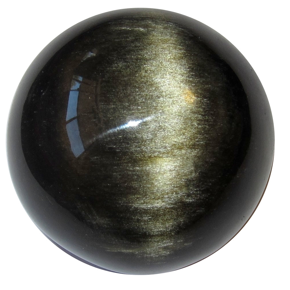 Sphère en Obsidienne Dorée Pailletée Scintillante Pierre Protectrice en Cristal