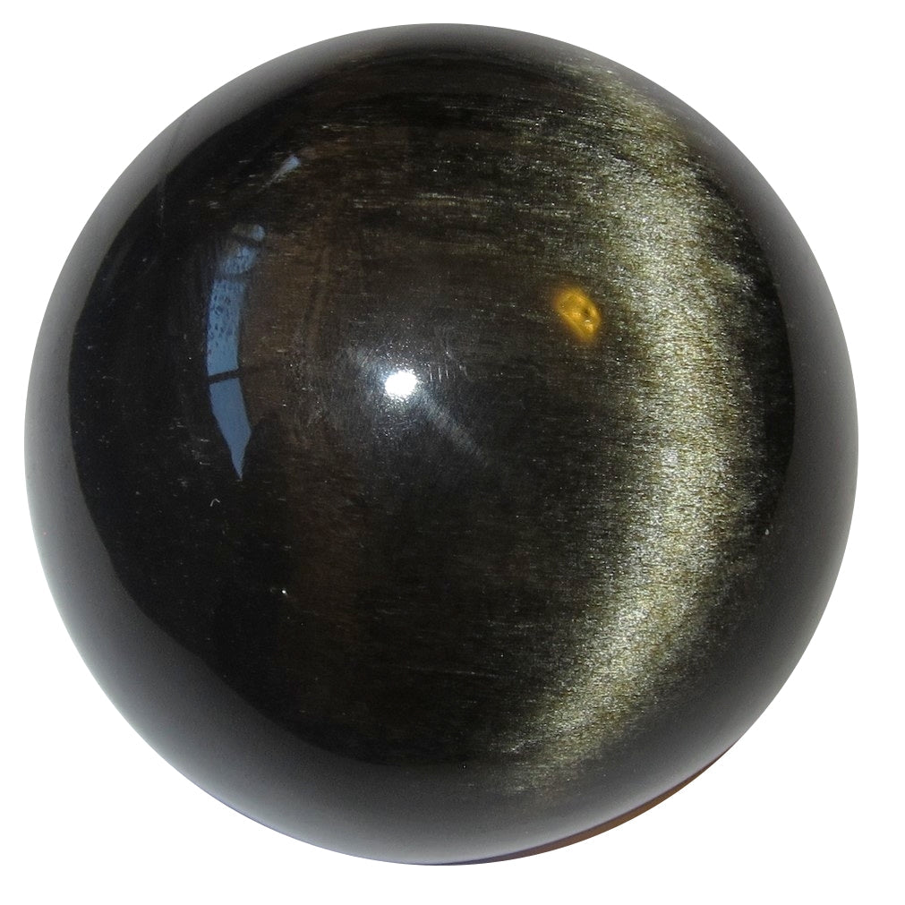 Sphère en Obsidienne Dorée Pailletée Scintillante Pierre Protectrice en Cristal