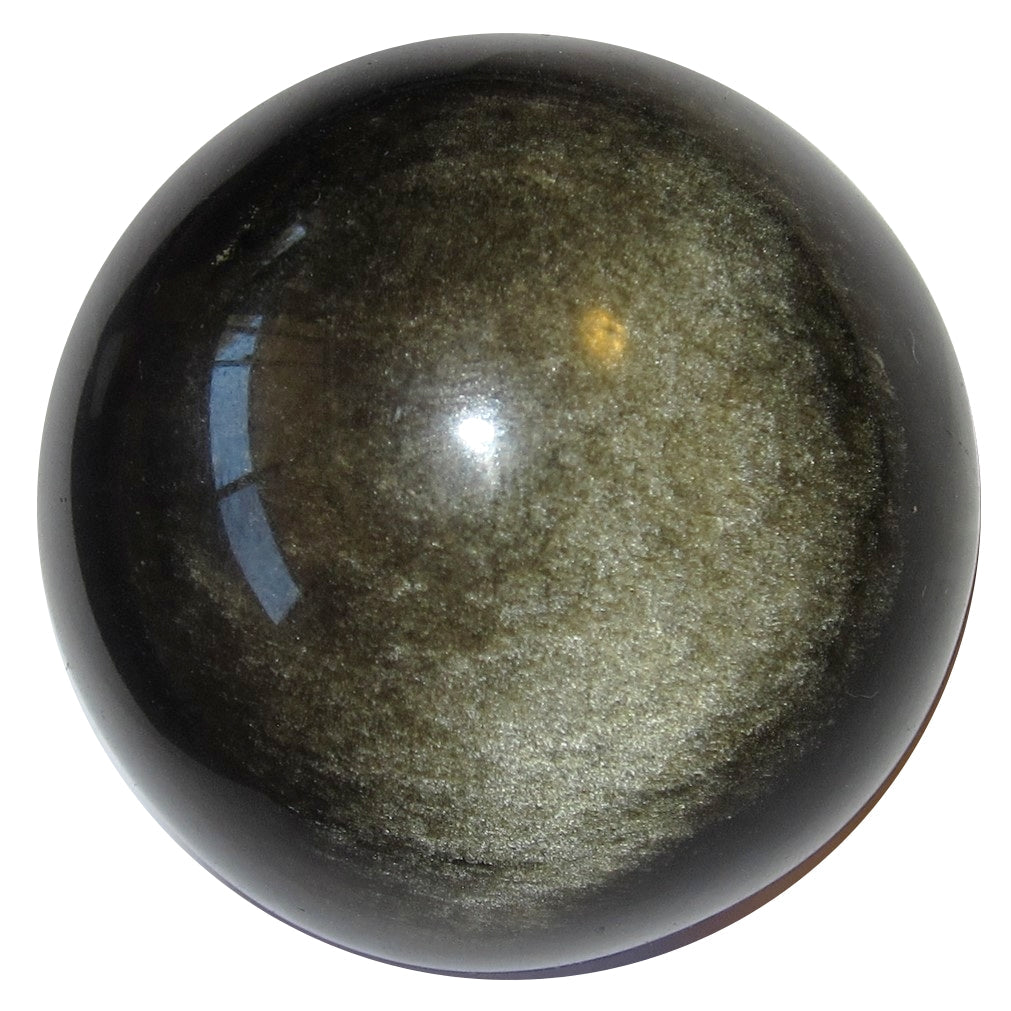 Sphère en Obsidienne Dorée Pailletée Scintillante Pierre Protectrice en Cristal