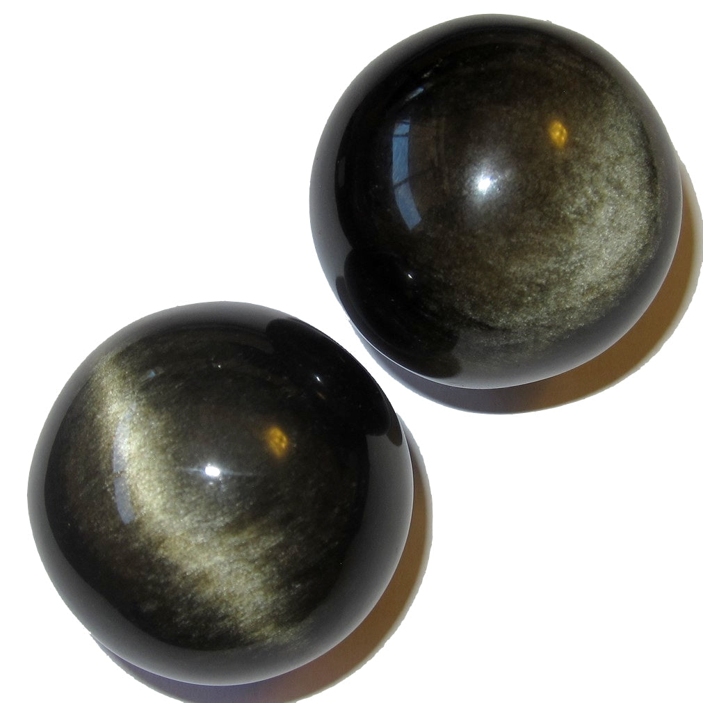 Sphère en Obsidienne Dorée Pailletée Scintillante Pierre Protectrice en Cristal