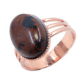 Mahagoni-Obsidianring, Kristall, Kupfer, verstellbar