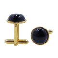 Onyx Cufflinks Black Stone Debonair Pair Gold
