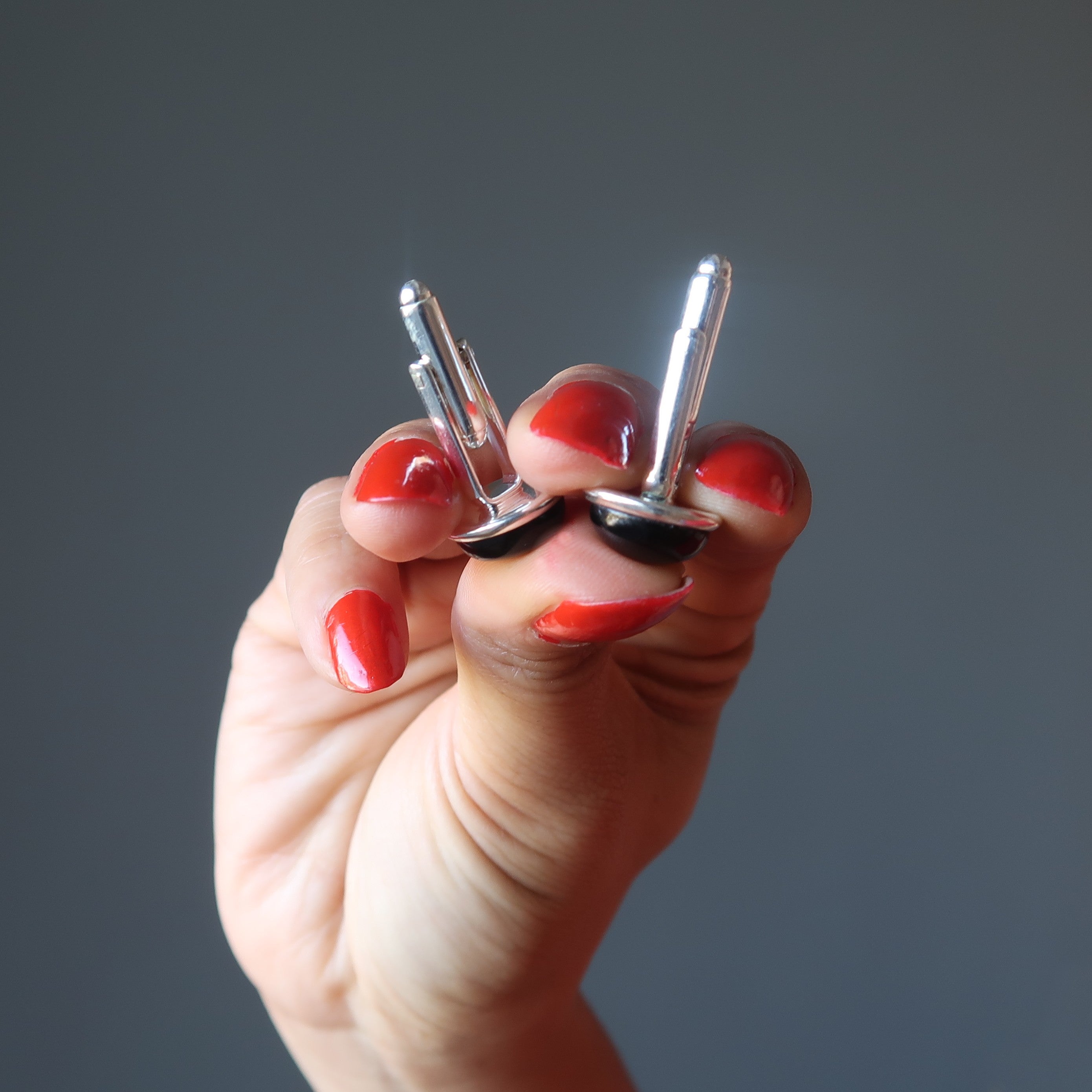 Onyx Cufflinks Black Protection Stone Silver